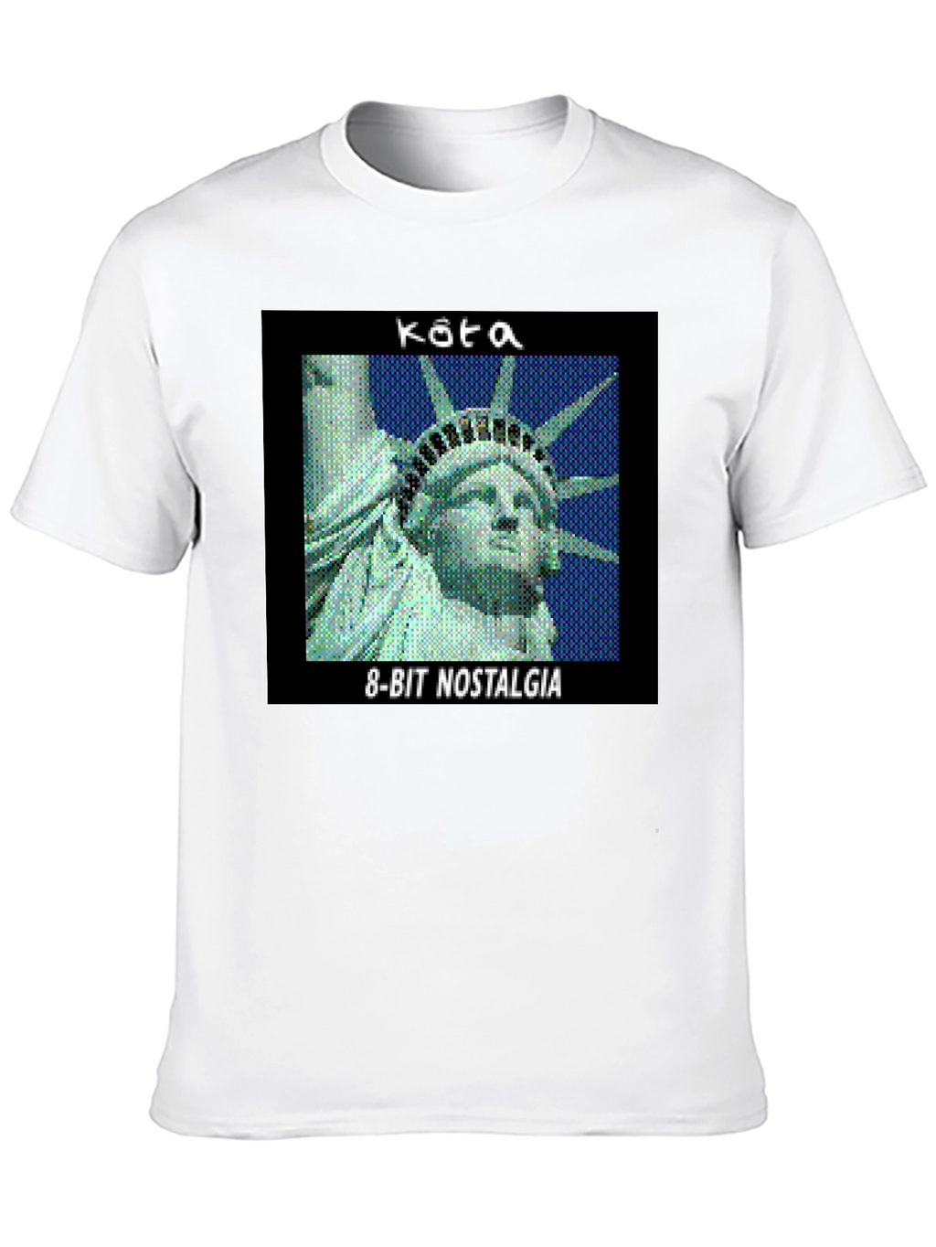 Retro 8-Bit Nostalgia Statue of Liberty Graphic Tee