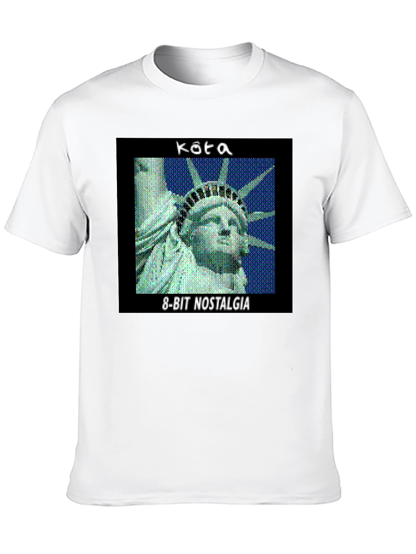 Retro 8-Bit Nostalgia Statue of Liberty Graphic Tee