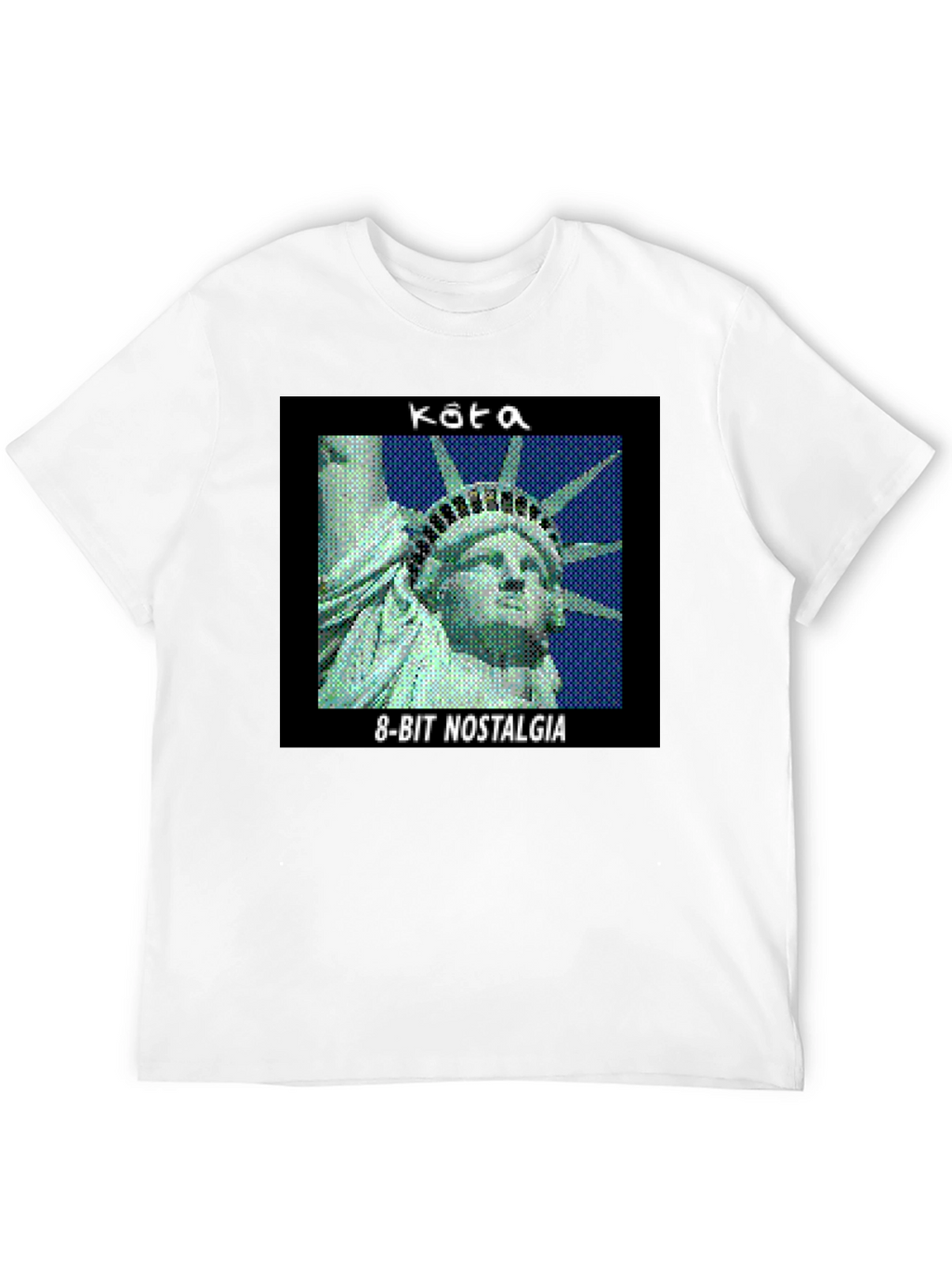 Retro 8-Bit Nostalgia Statue of Liberty Graphic Tee