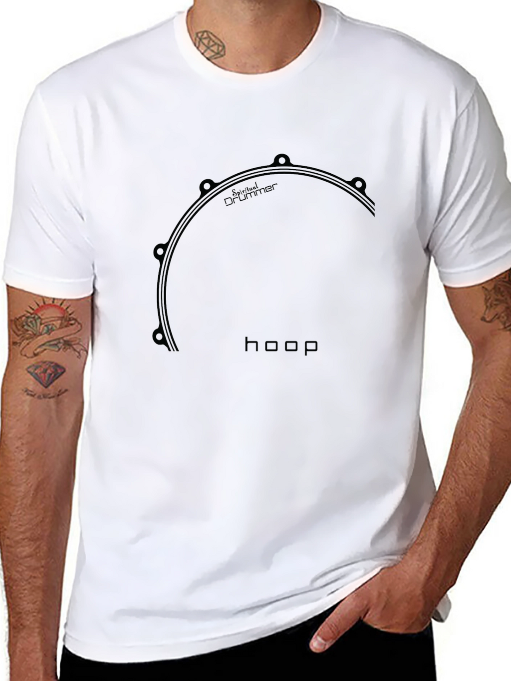 Cool Black Drummer Hoop T-Shirt