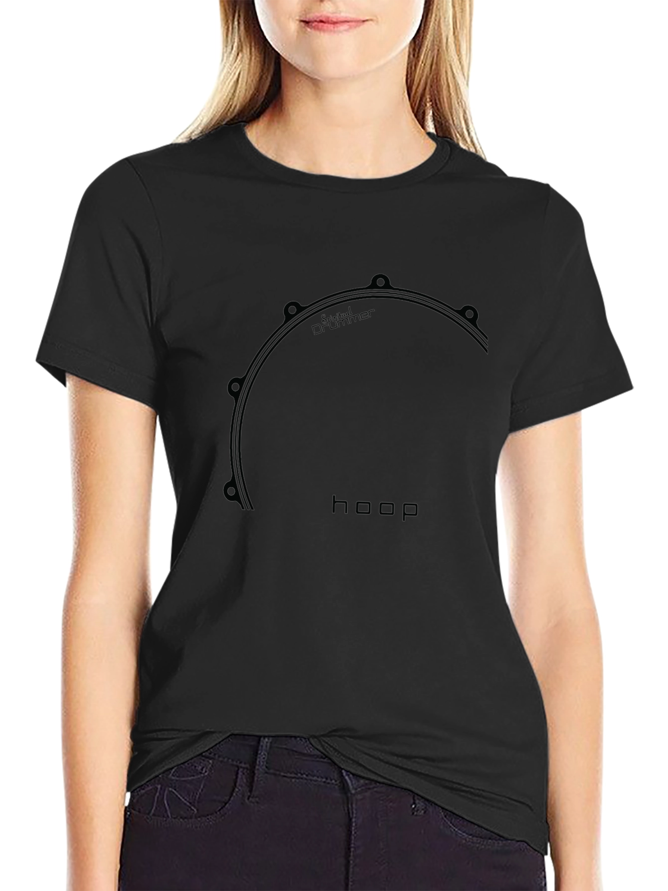Cool Black Drummer Hoop T-Shirt