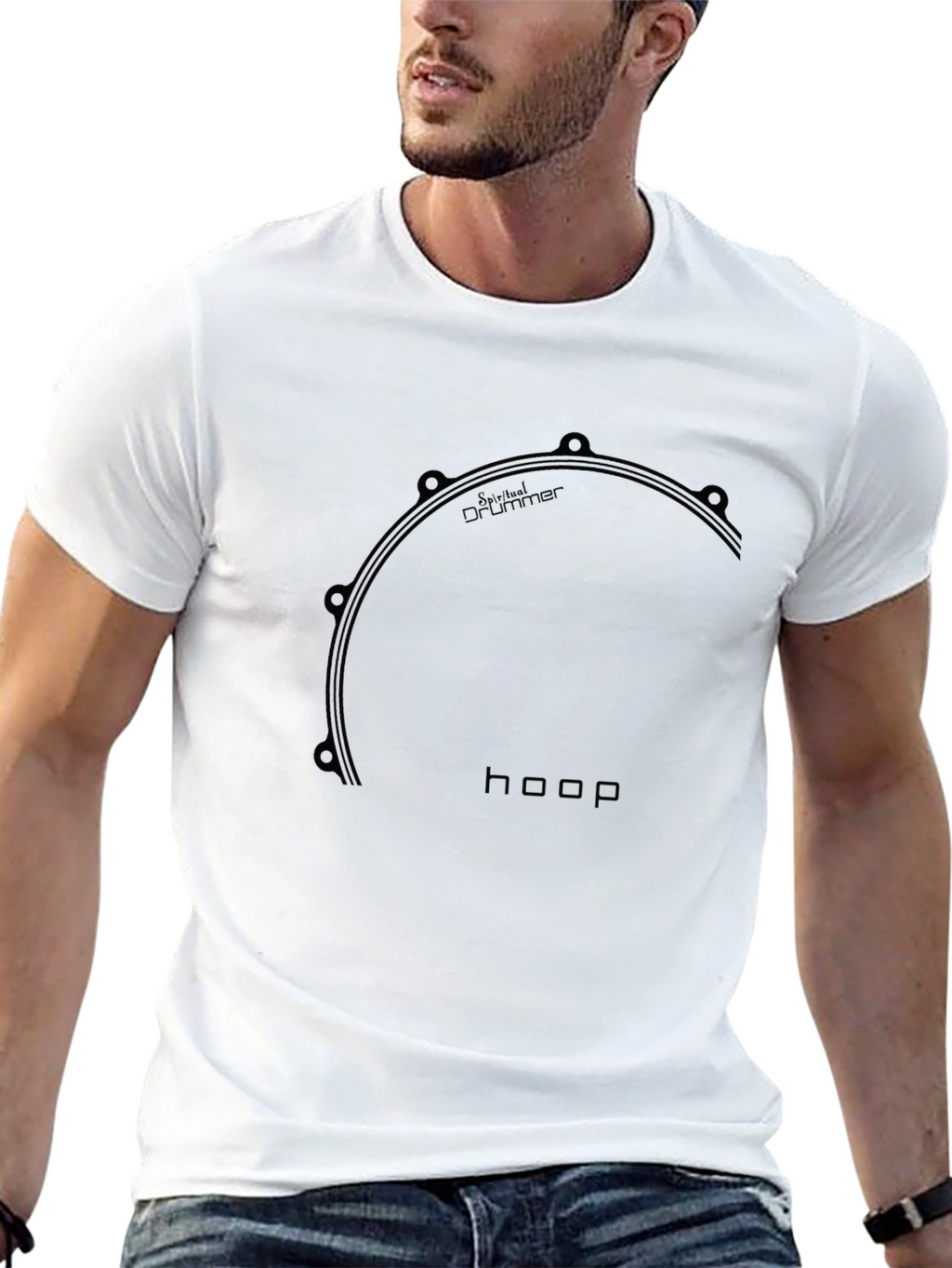 Cool Black Drummer Hoop T-Shirt