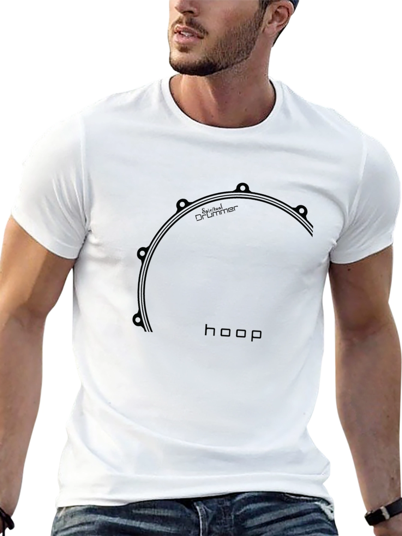 Cool Black Drummer Hoop T-Shirt