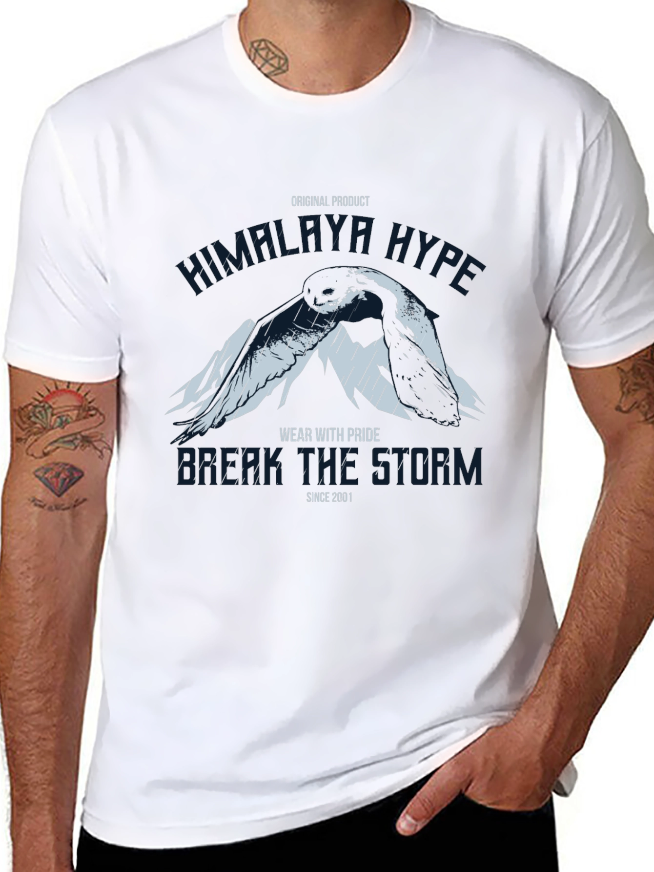 Himalaya Hype Graphic Print Black T-Shirt