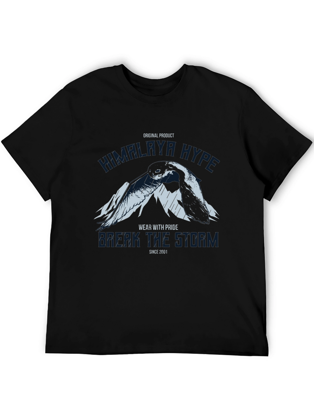 Himalaya Hype Graphic Print Black T-Shirt