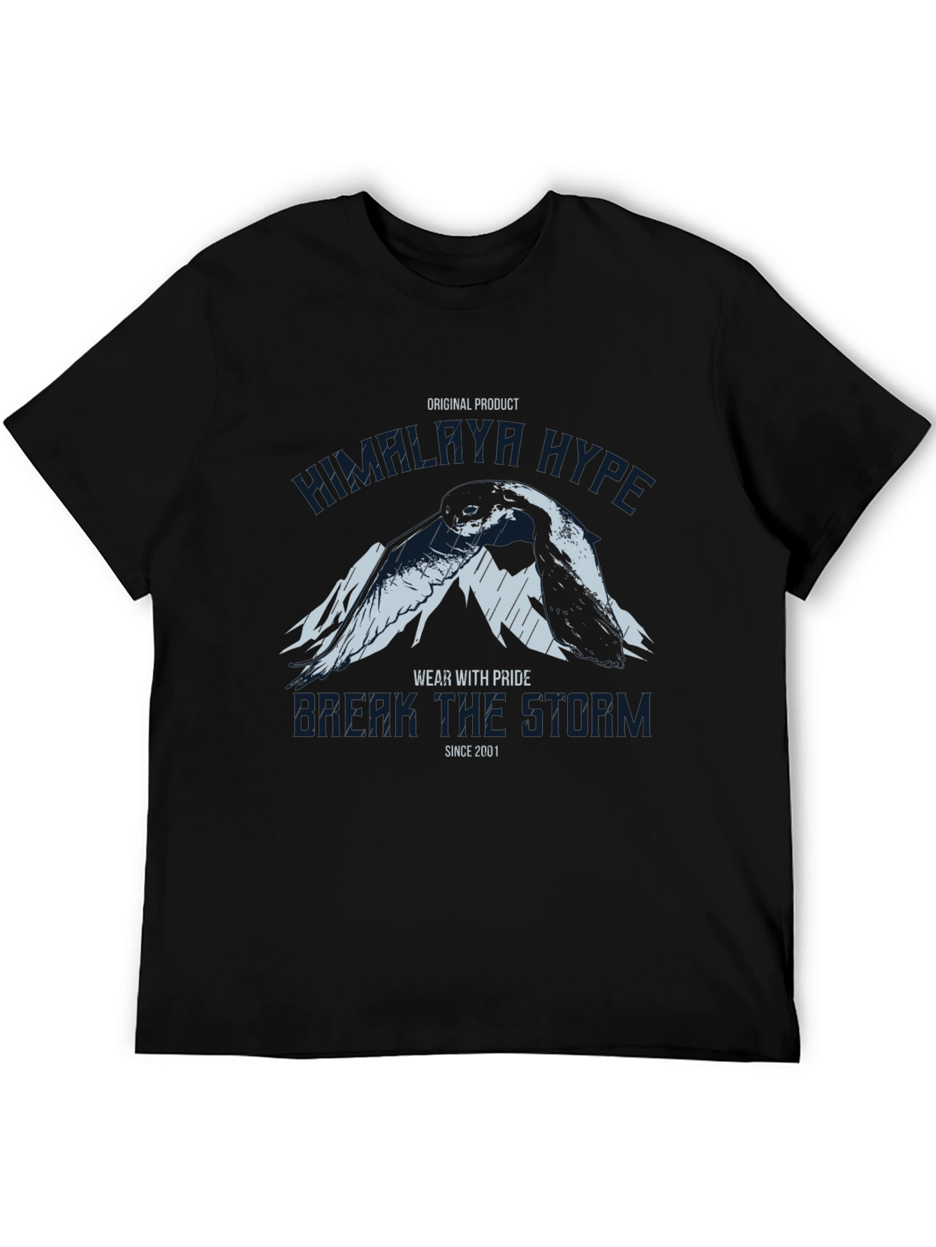 Himalaya Hype Graphic Print Black T-Shirt