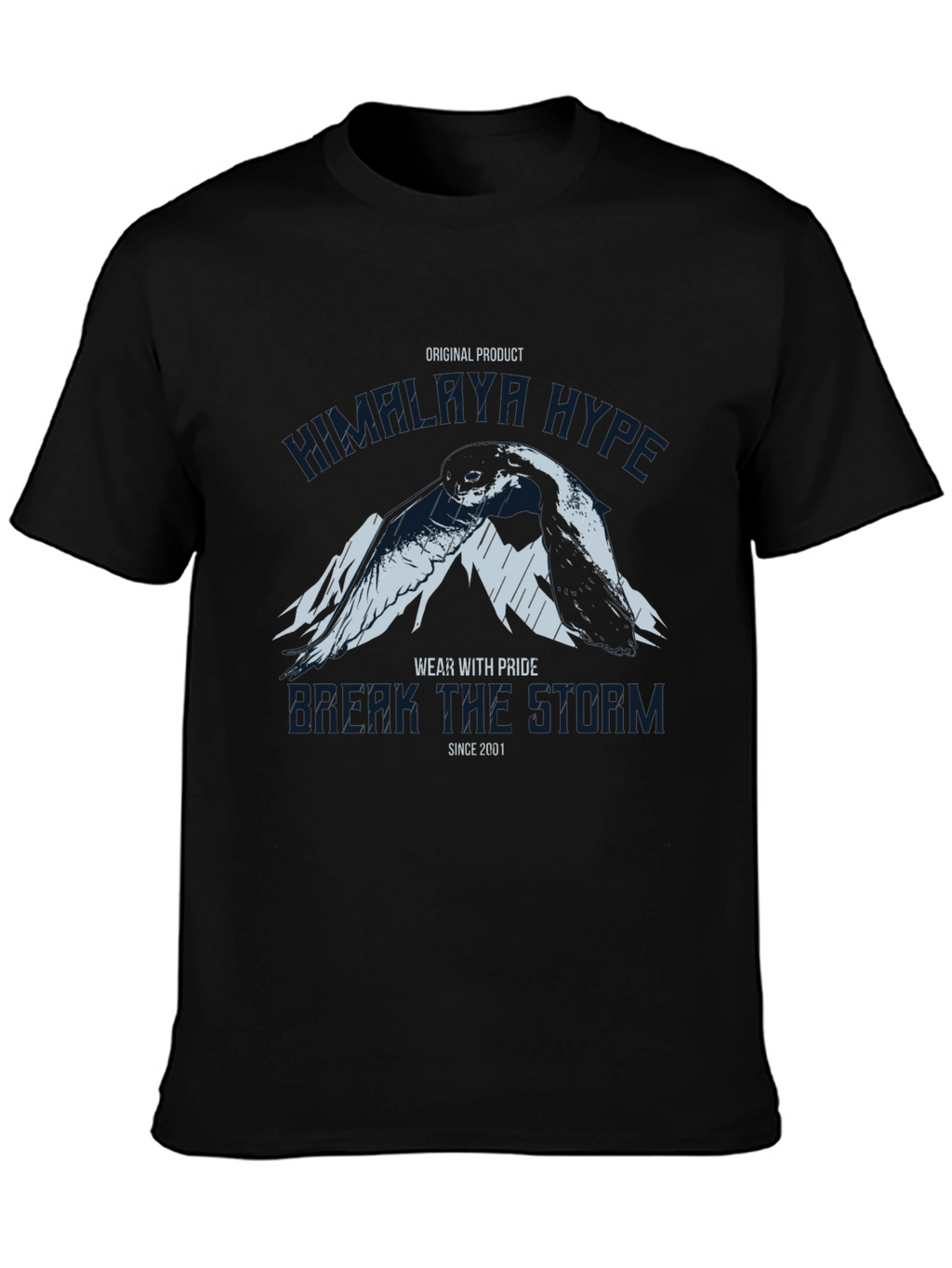 Himalaya Hype Graphic Print Black T-Shirt