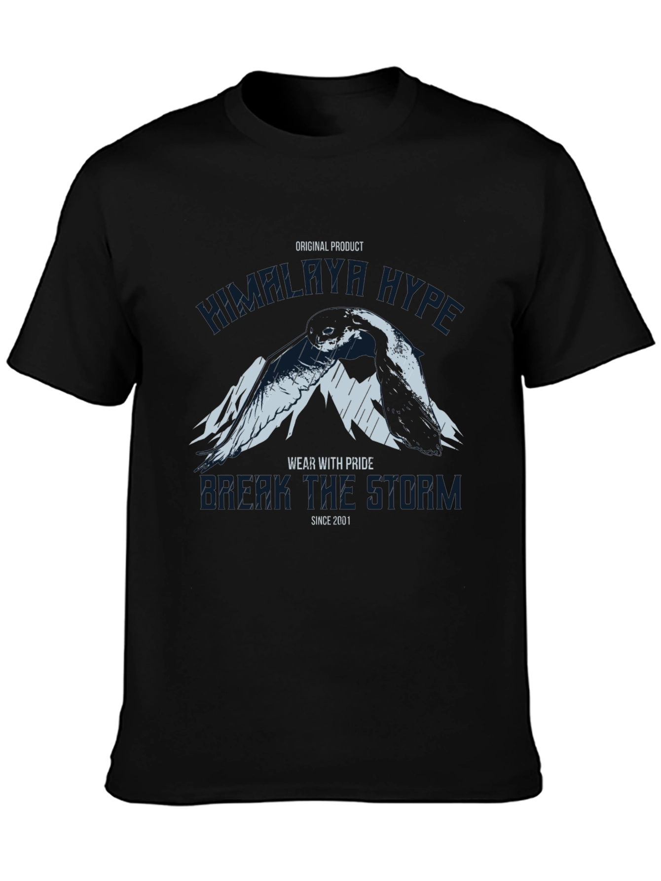 Himalaya Hype Graphic Print Black T-Shirt