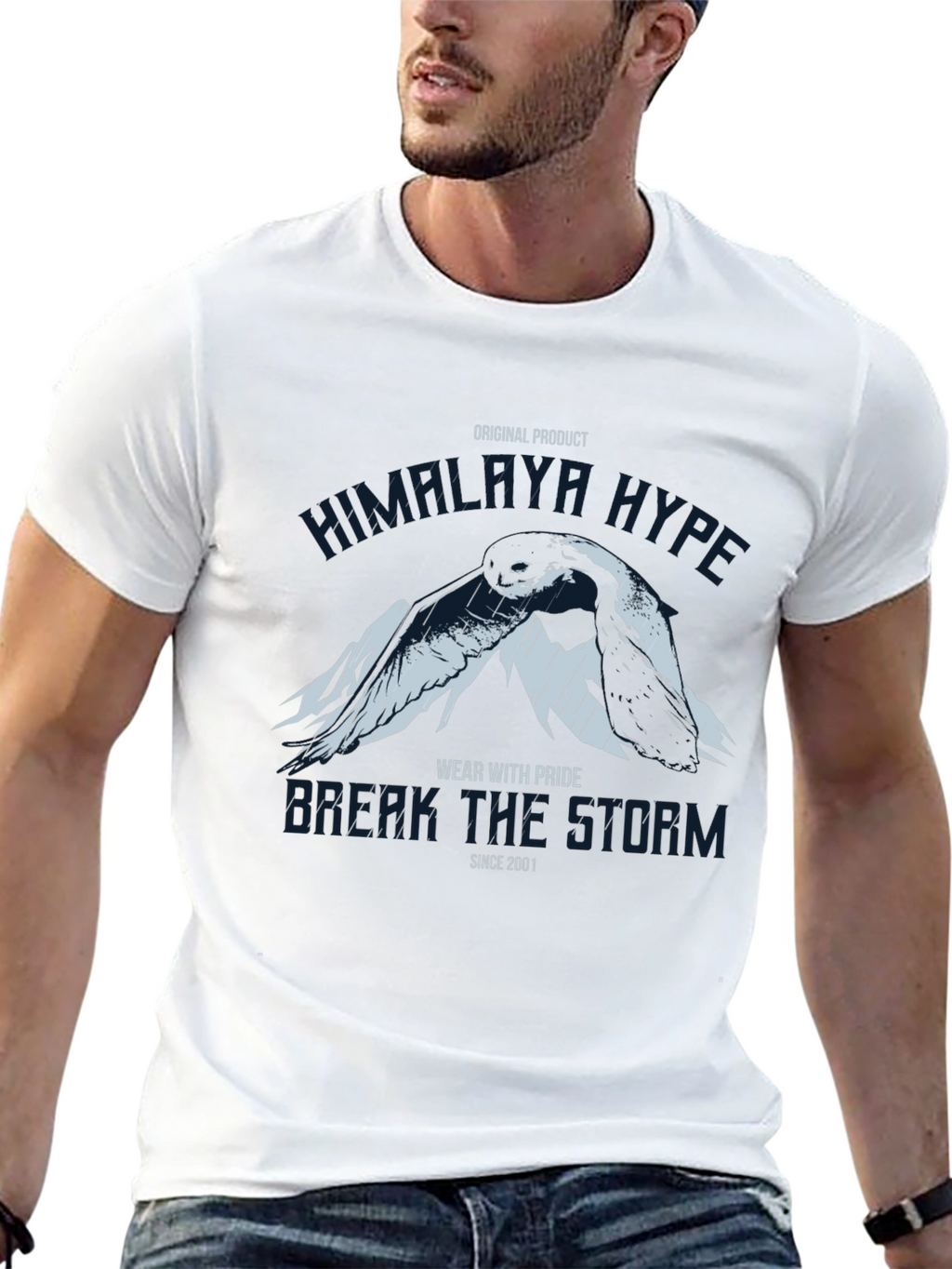 Himalaya Hype Graphic Print Black T-Shirt