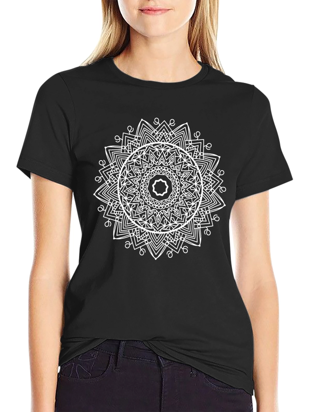 Mandala Graphic Print Crew Neck T-Shirt
