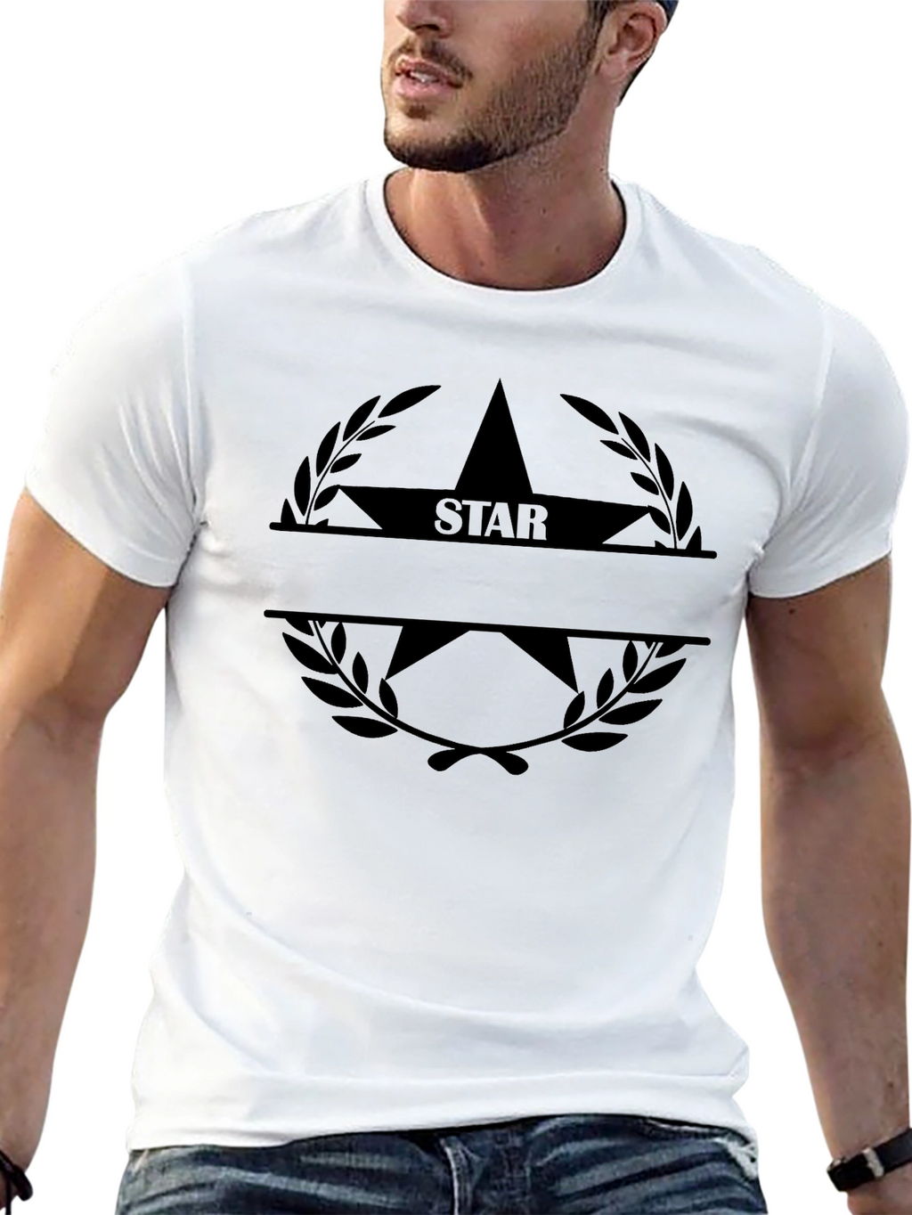 Star Laurel T-Shirt - Classic Black