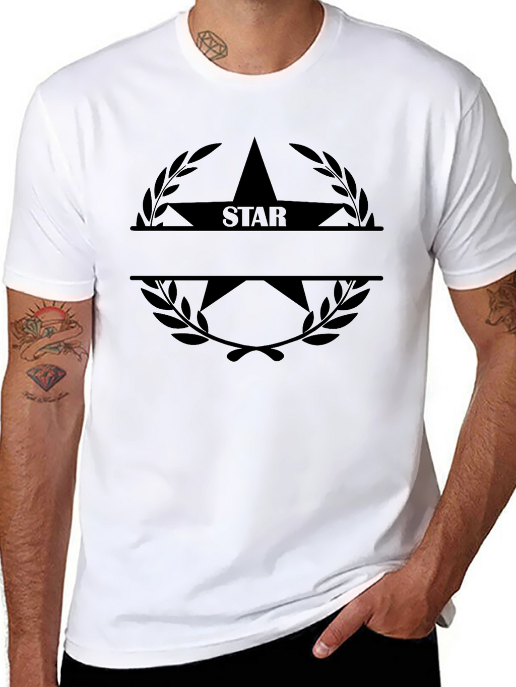 Star Laurel T-Shirt - Classic Black