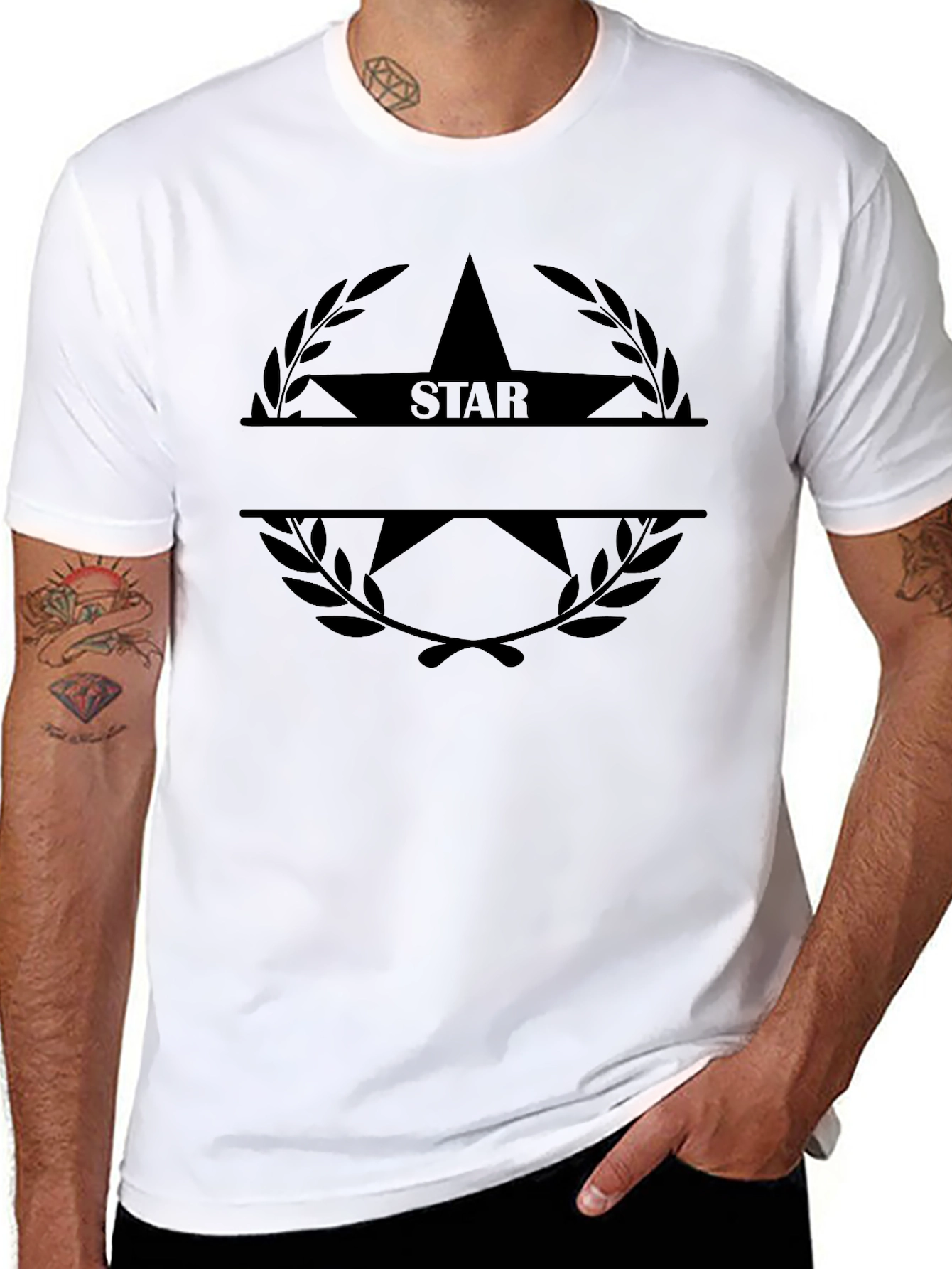 Star Laurel T-Shirt - Classic Black