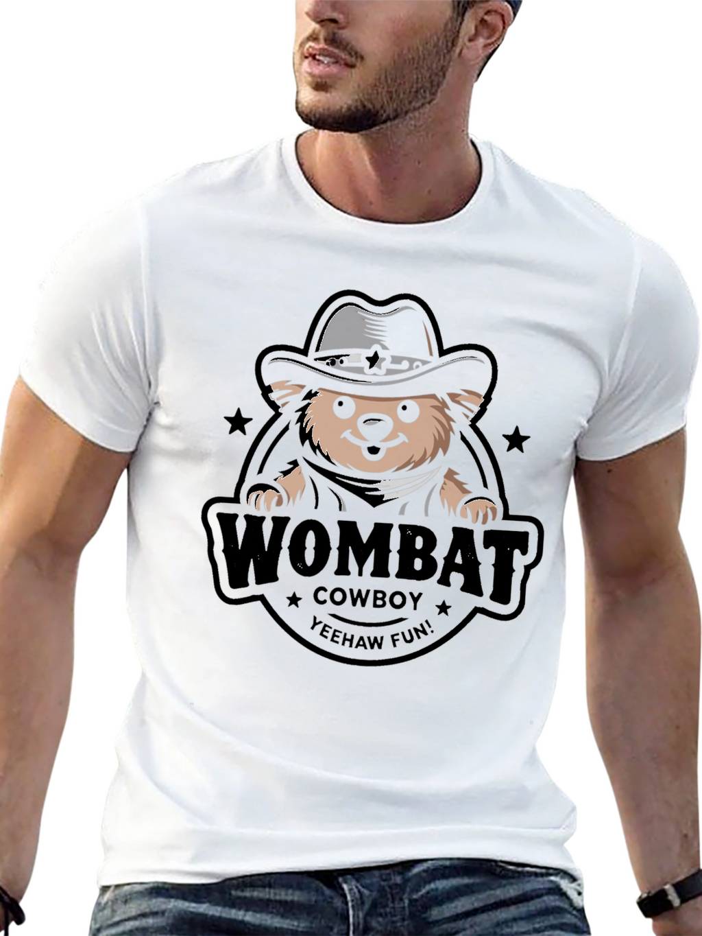 Wombat Cowboy T-Shirt - Yeehaw Fun!