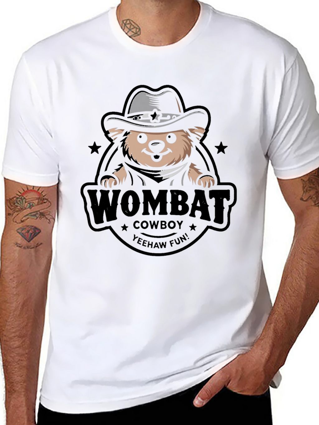 Wombat Cowboy T-Shirt - Yeehaw Fun!