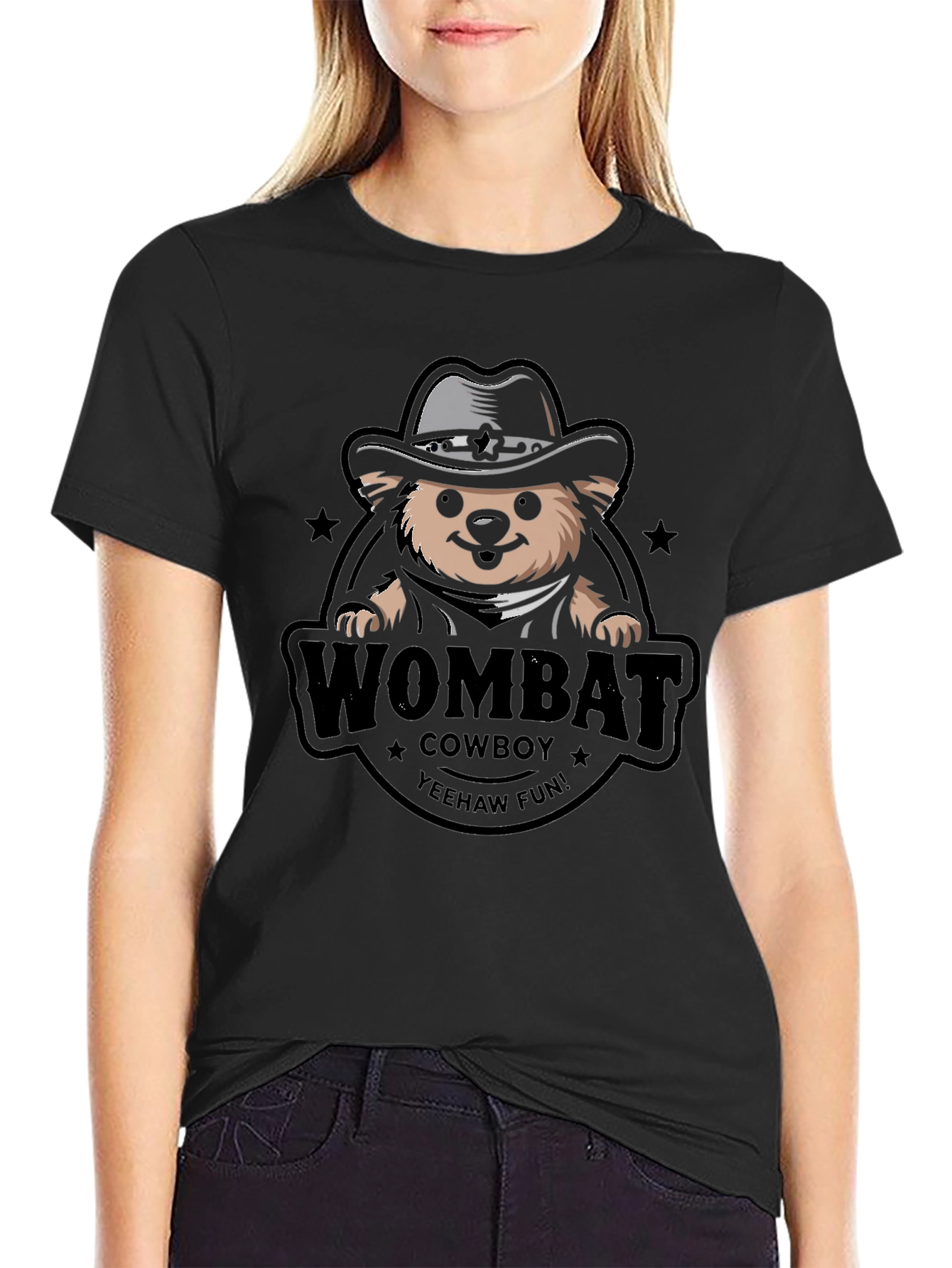 Wombat Cowboy T-Shirt - Yeehaw Fun!