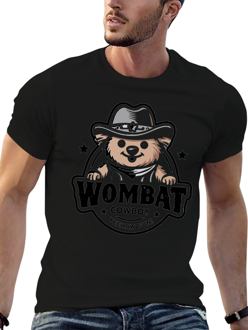 Wombat Cowboy T-Shirt - Yeehaw Fun!