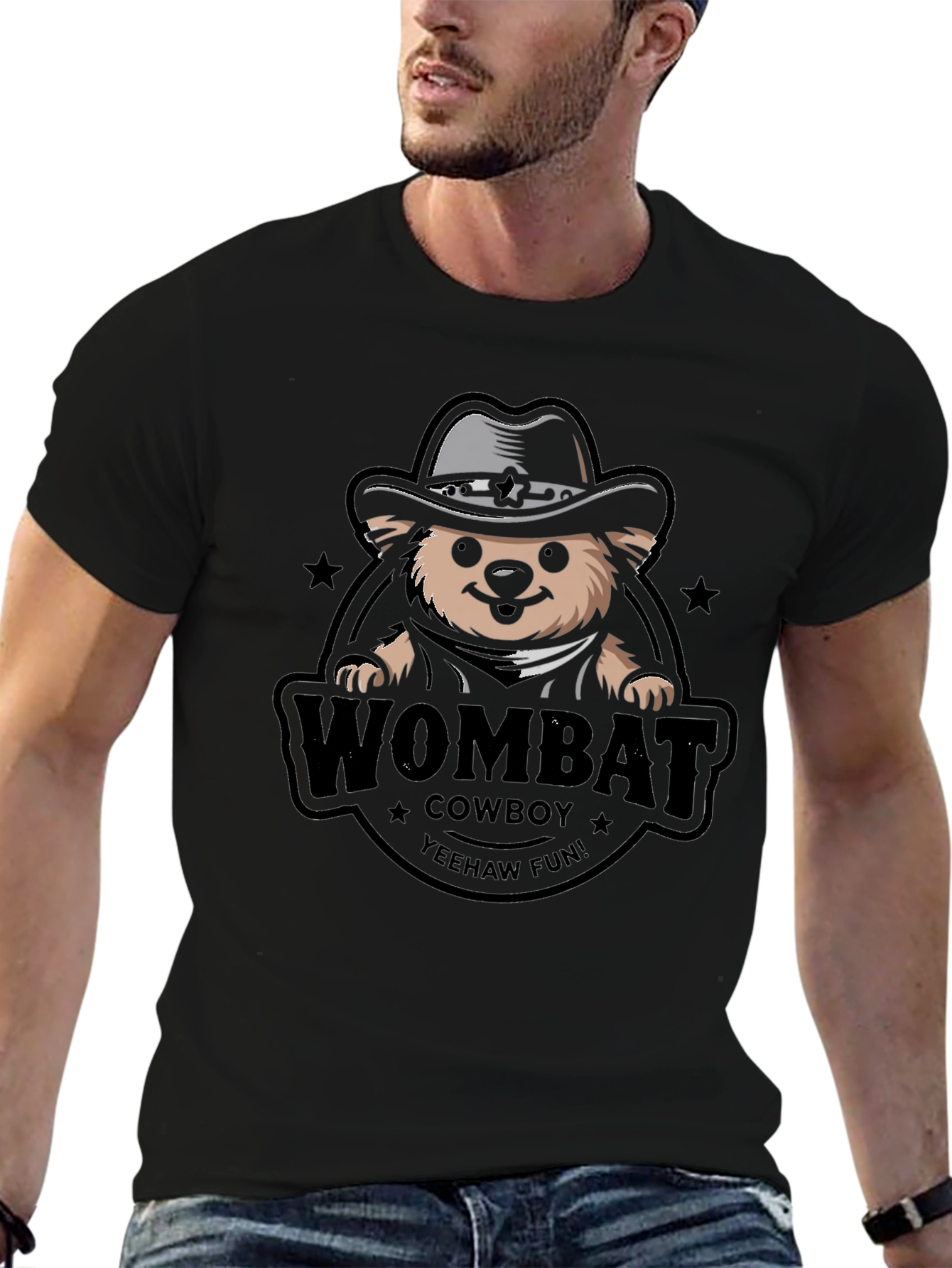 Wombat Cowboy T-Shirt - Yeehaw Fun!
