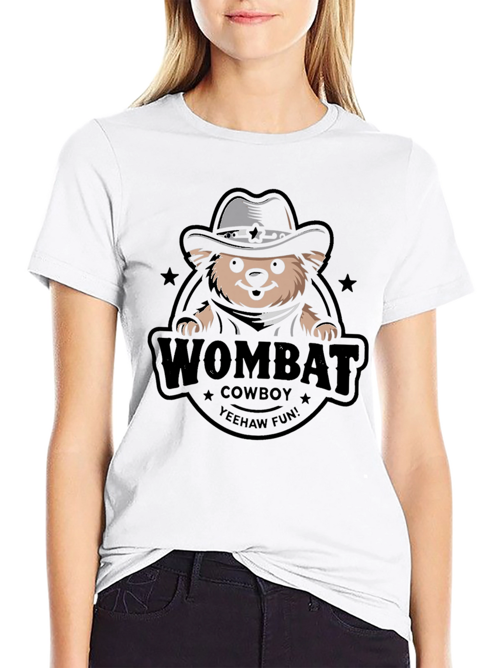 Wombat Cowboy T-Shirt - Yeehaw Fun!