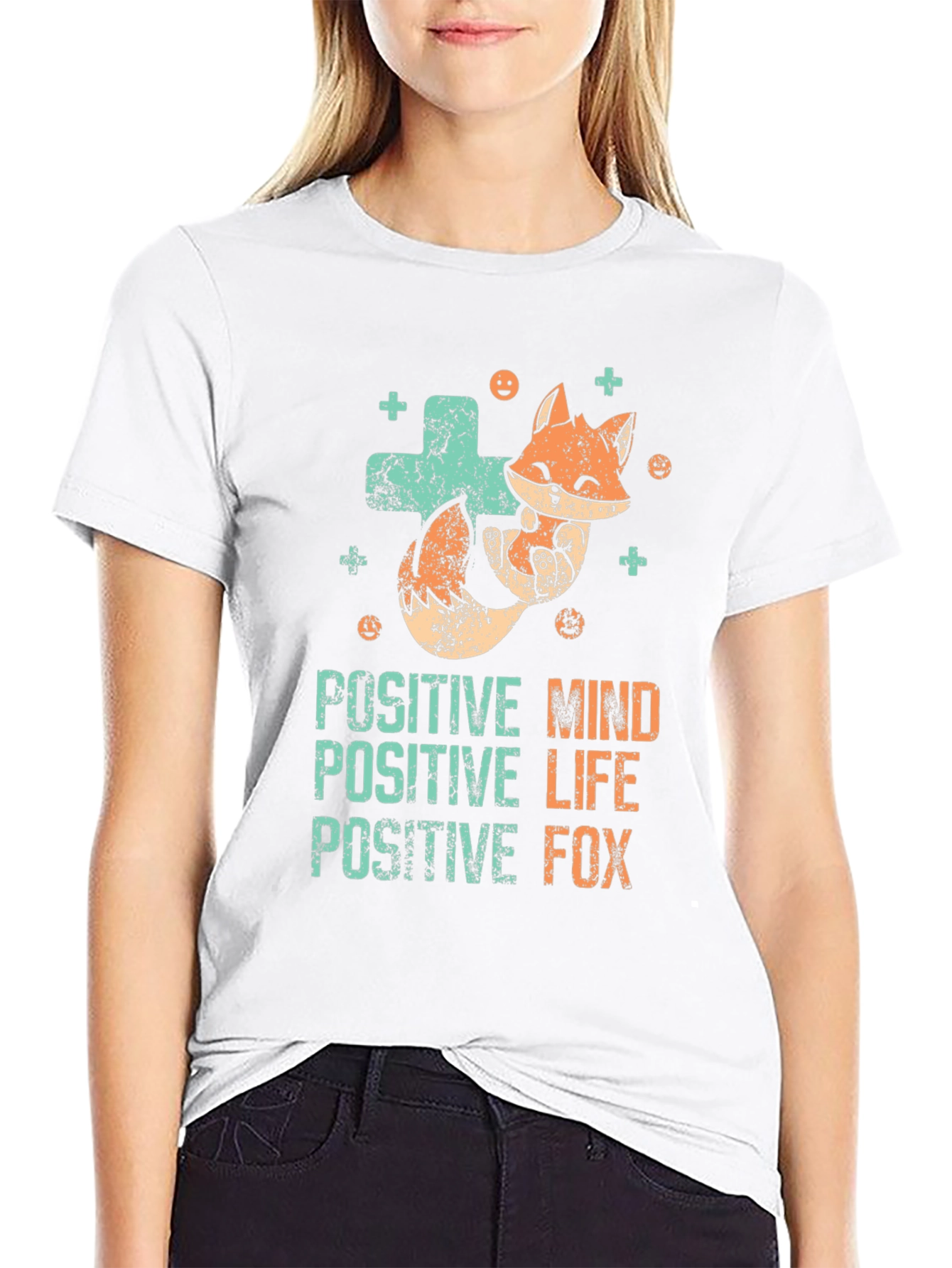 Positive Fox Graphic Tee - Black Unisex T-Shirt