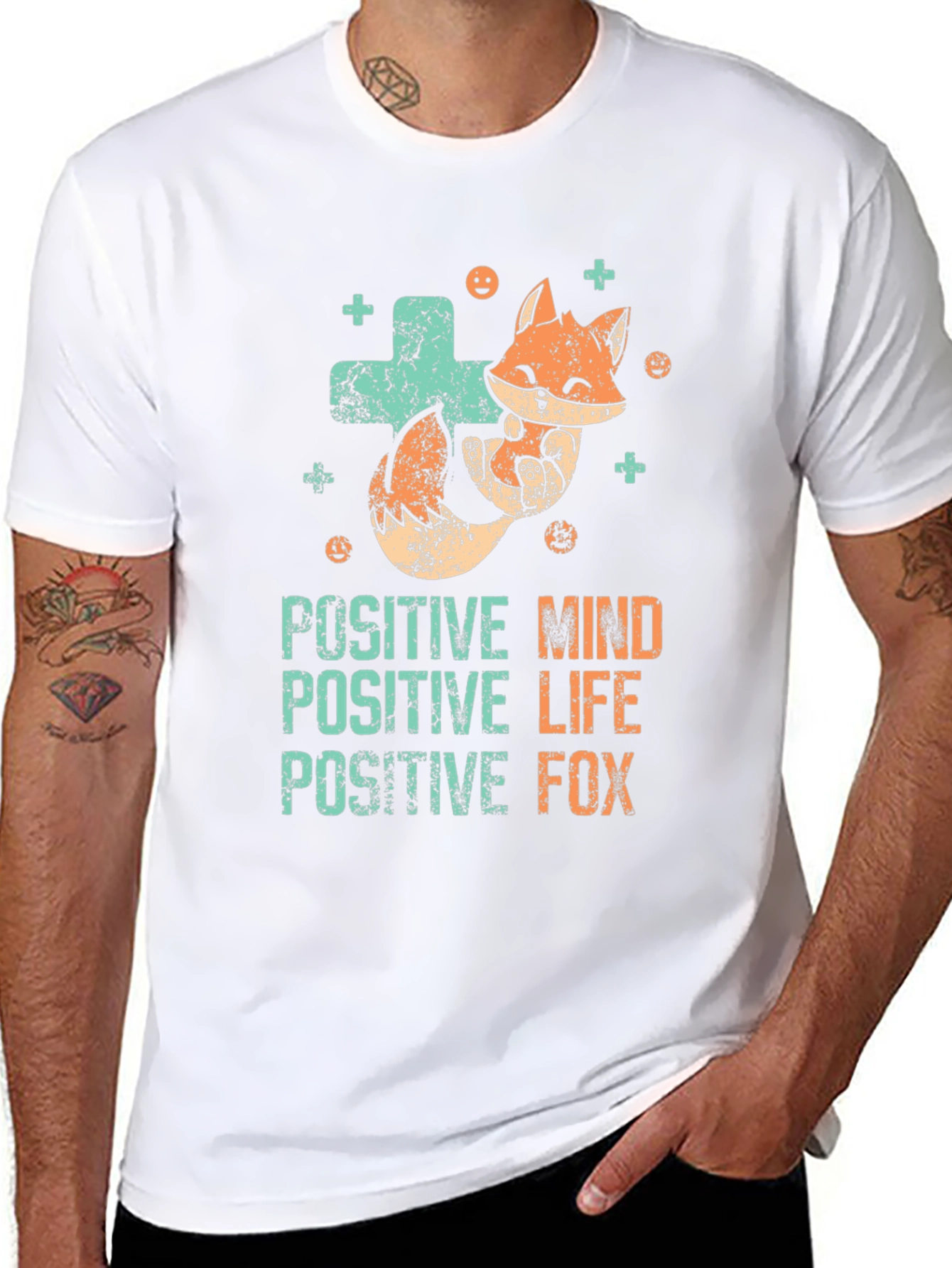 Positive Fox Graphic Tee - Black Unisex T-Shirt