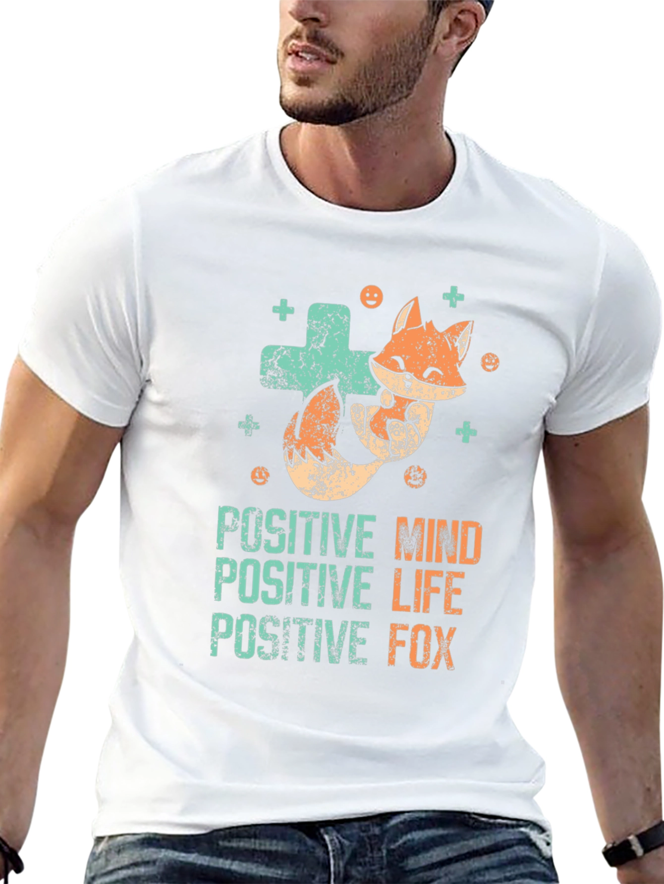 Positive Fox Graphic Tee - Black Unisex T-Shirt
