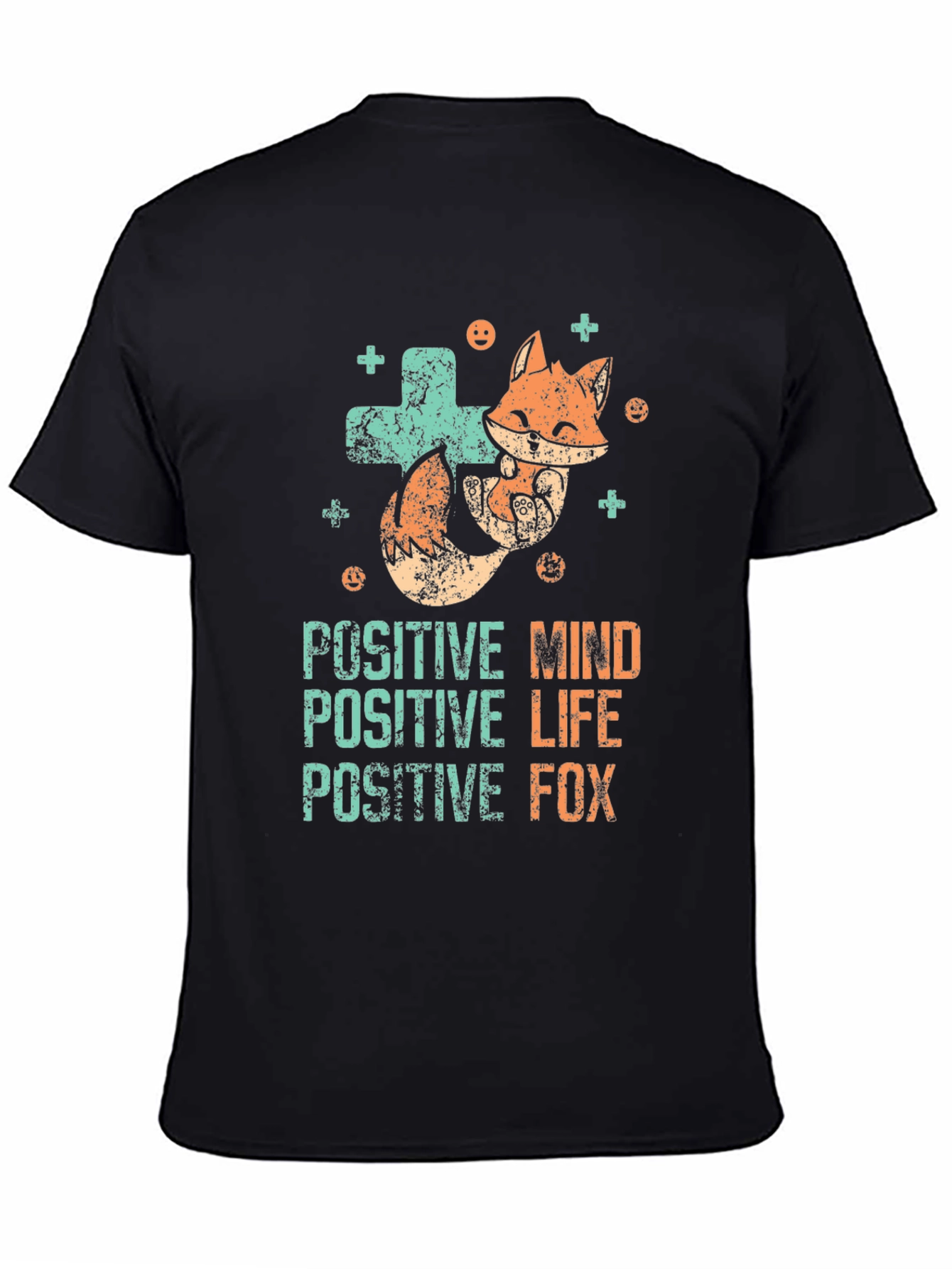 Positive Fox Graphic Tee - Black Unisex T-Shirt