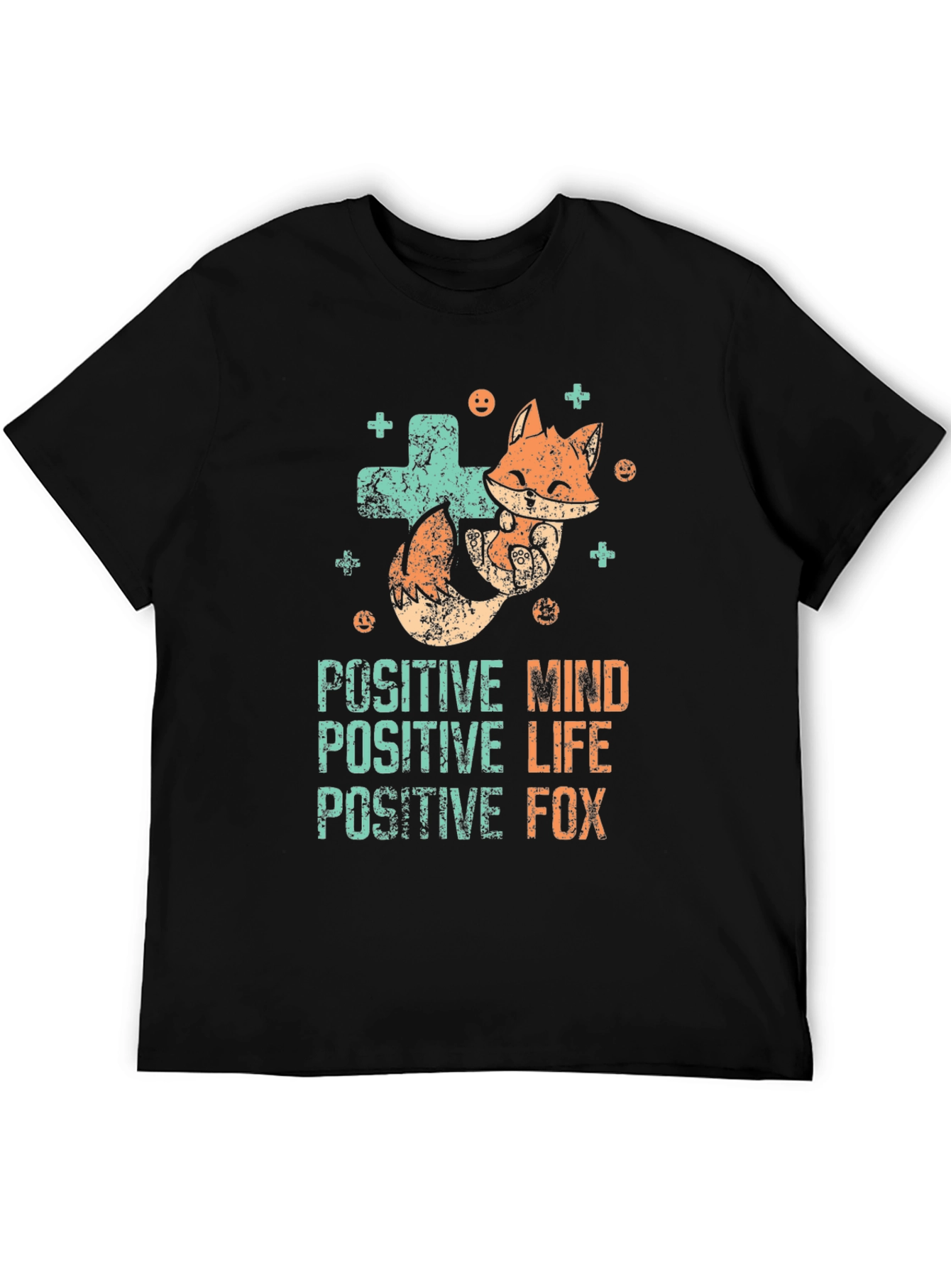 Positive Fox Graphic Tee - Black Unisex T-Shirt
