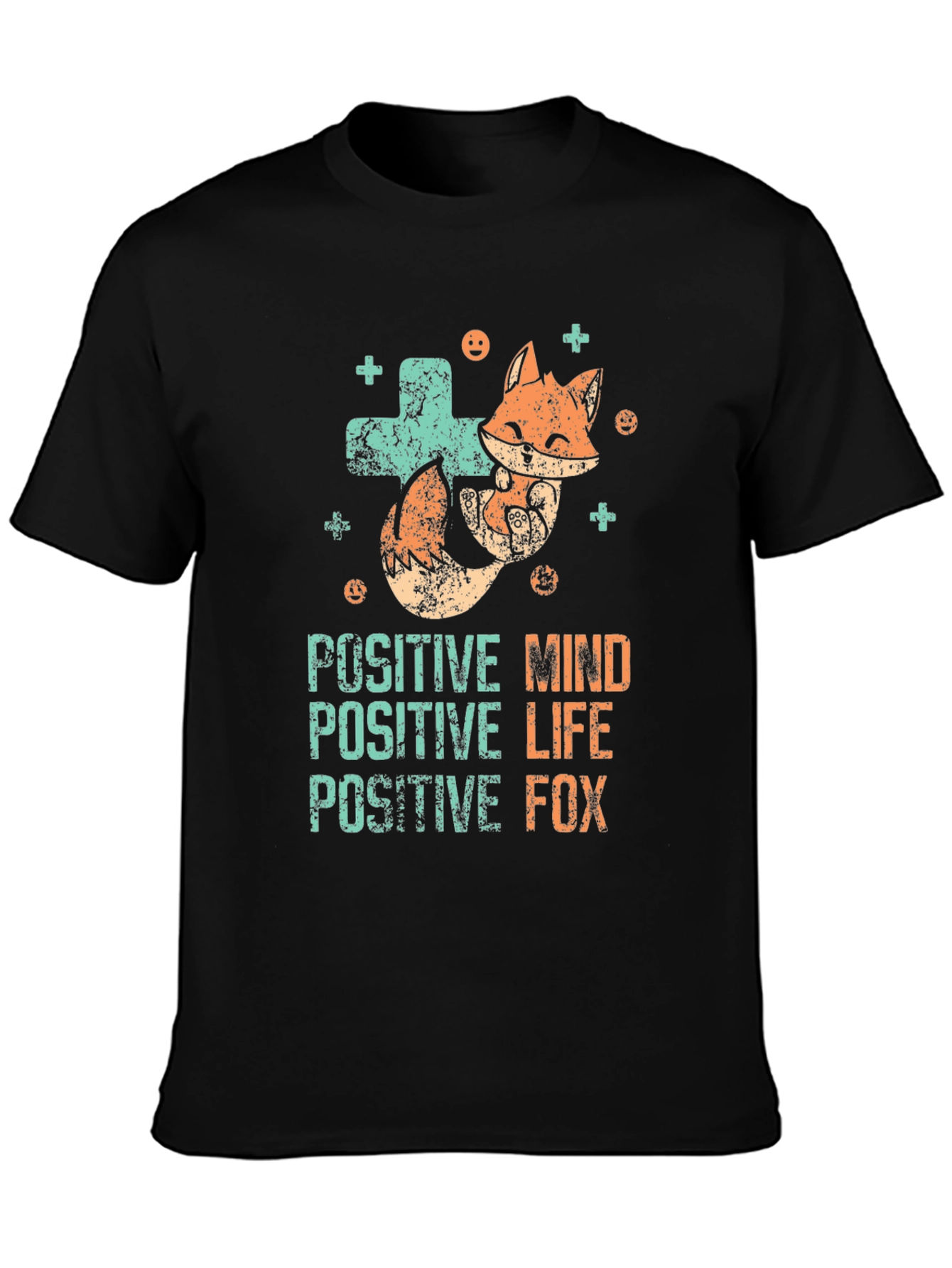 Positive Fox Graphic Tee - Black Unisex T-Shirt