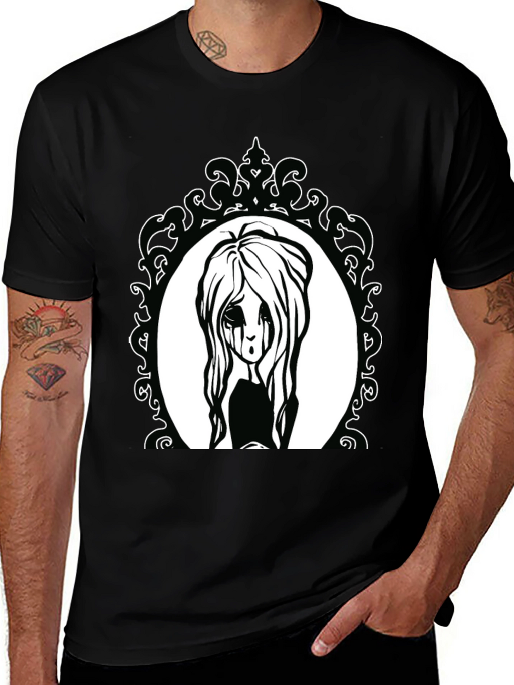 Gothic Girl Portrait T-Shirt