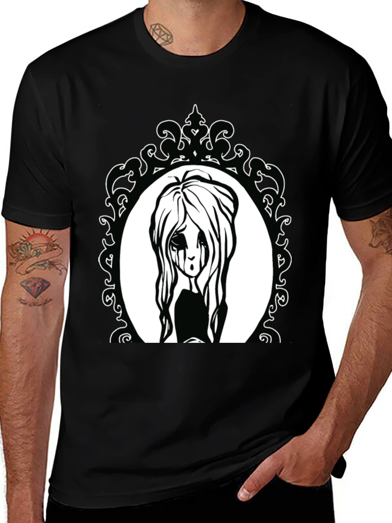 Gothic Girl Portrait T-Shirt