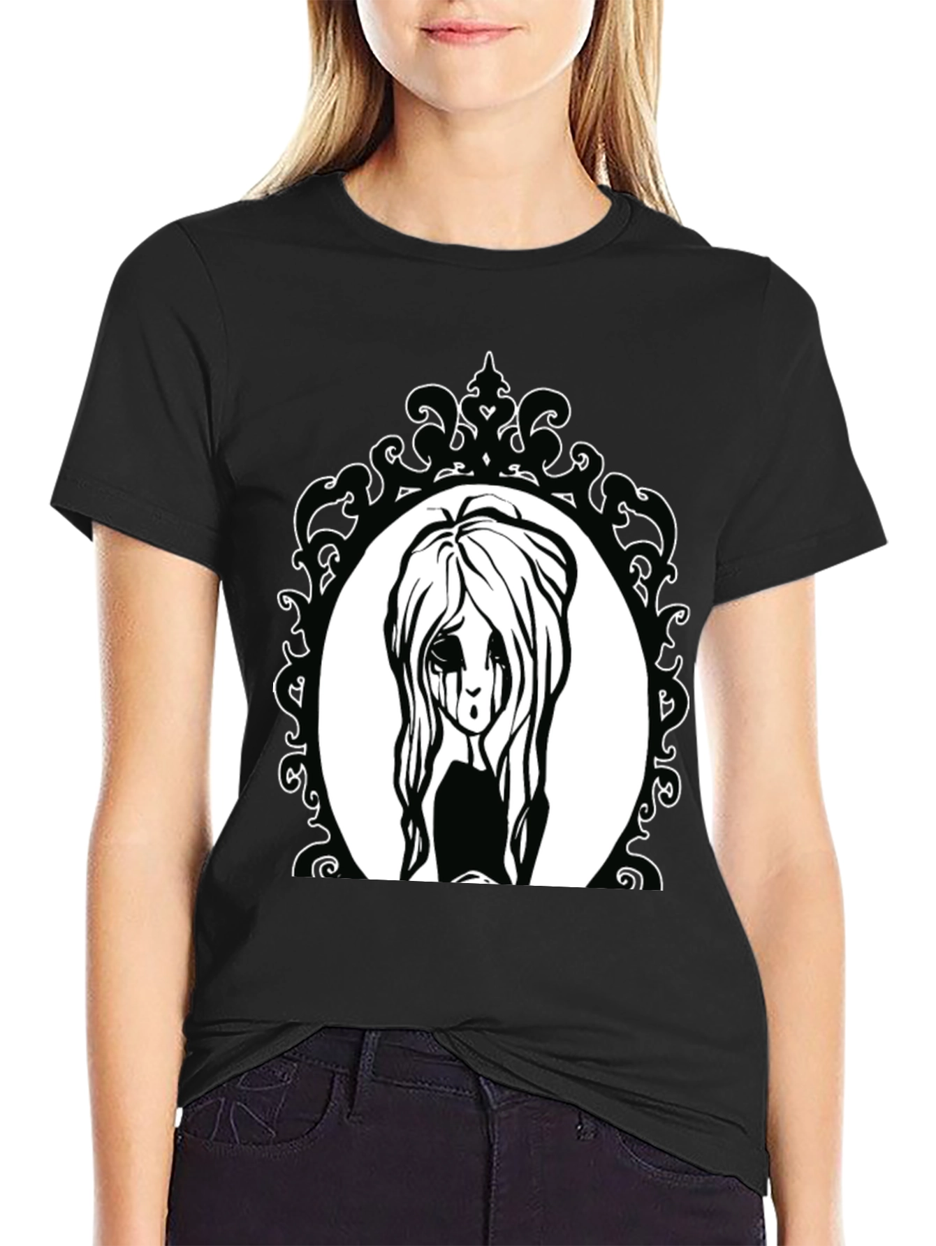 Gothic Girl Portrait T-Shirt