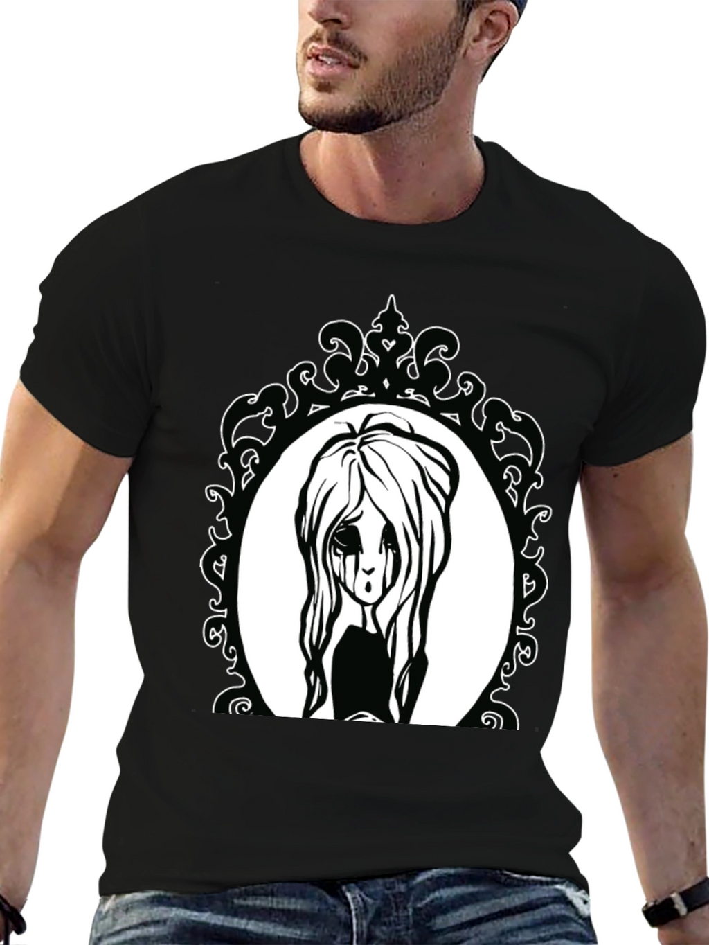Gothic Girl Portrait T-Shirt
