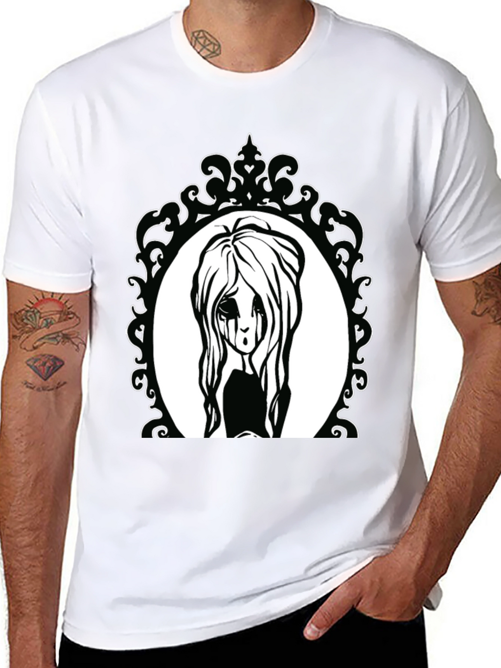Gothic Girl Portrait T-Shirt