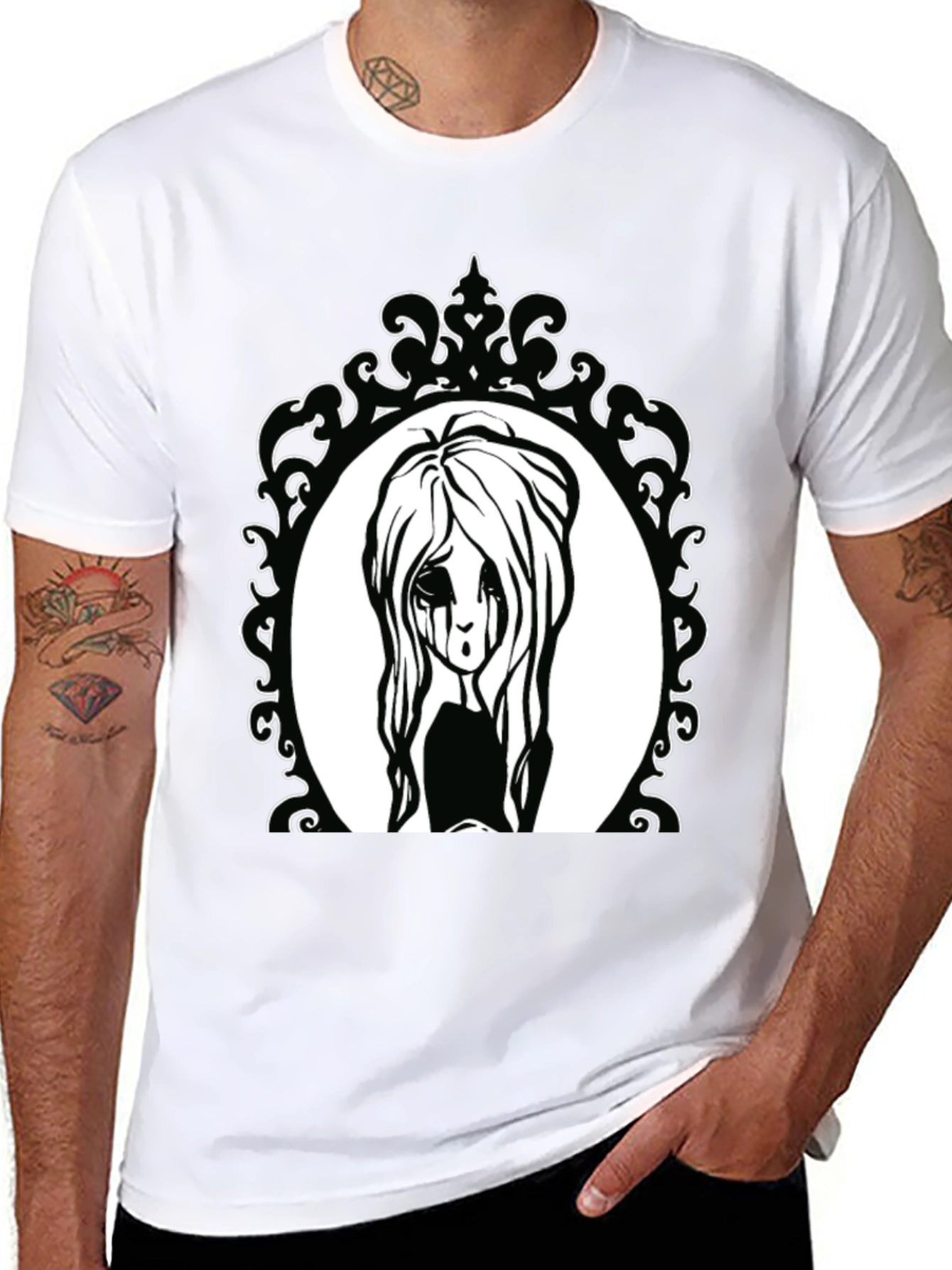 Gothic Girl Portrait T-Shirt