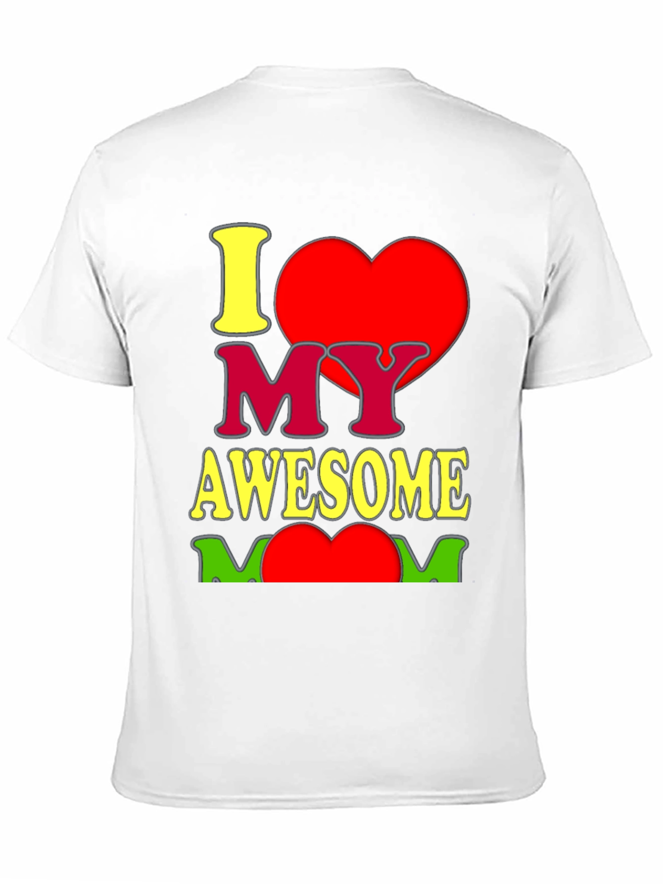 I Heart My Awesome Mom Graphic T-Shirt - Black