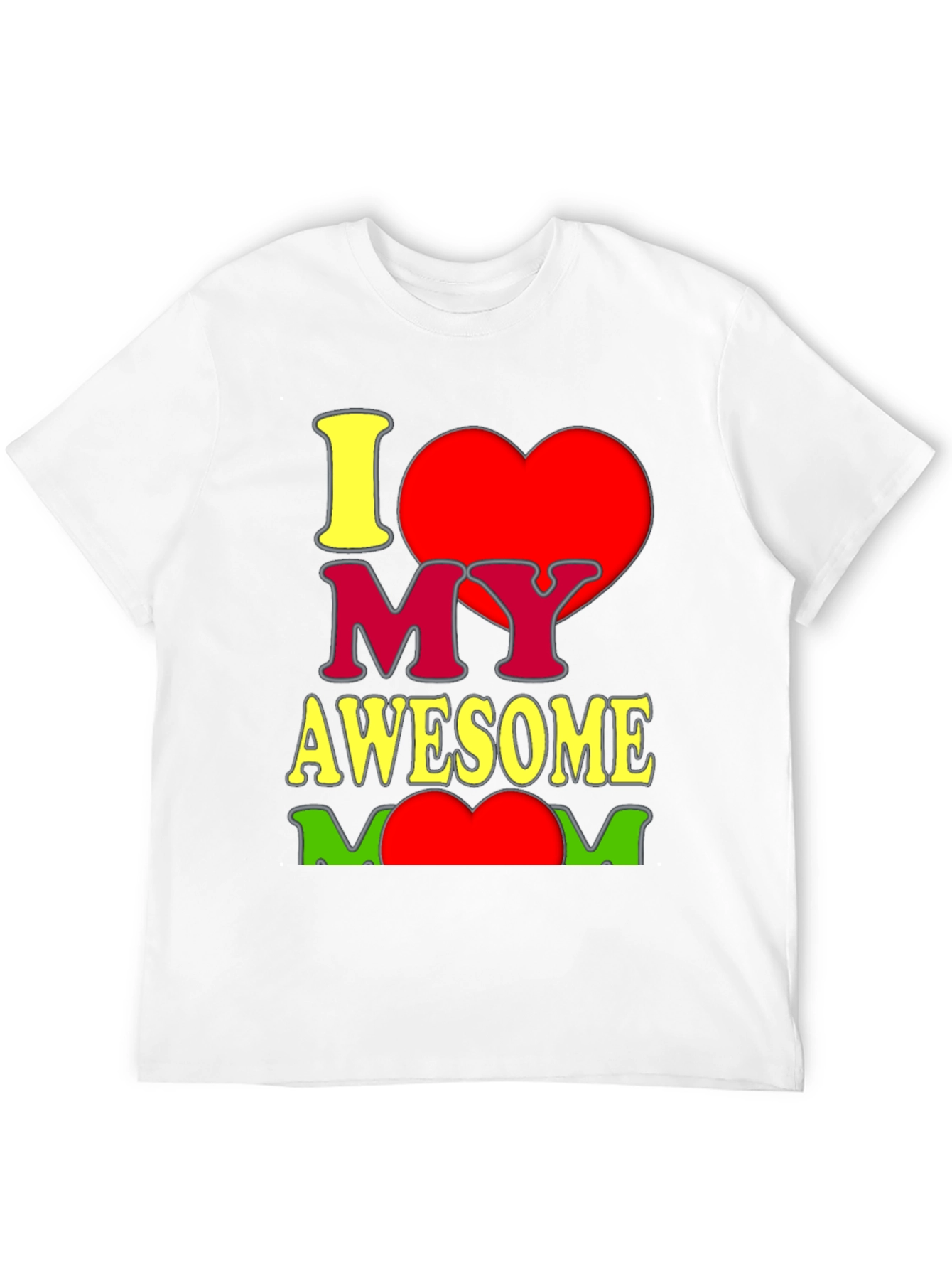 I Heart My Awesome Mom Graphic T-Shirt - Black
