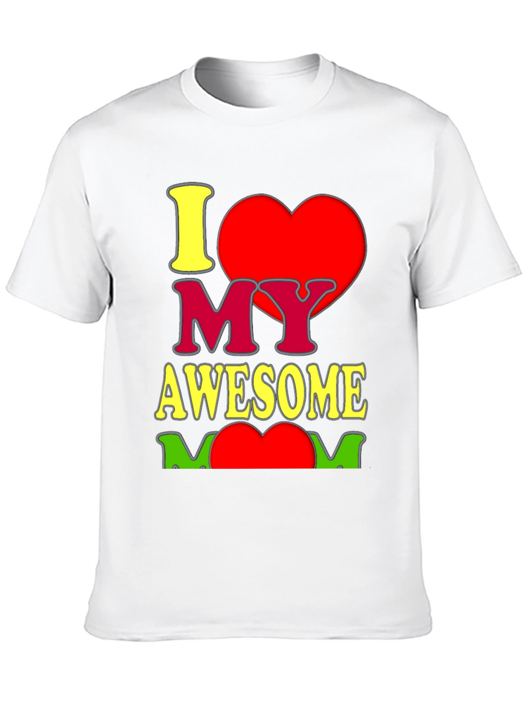 I Heart My Awesome Mom Graphic T-Shirt - Black