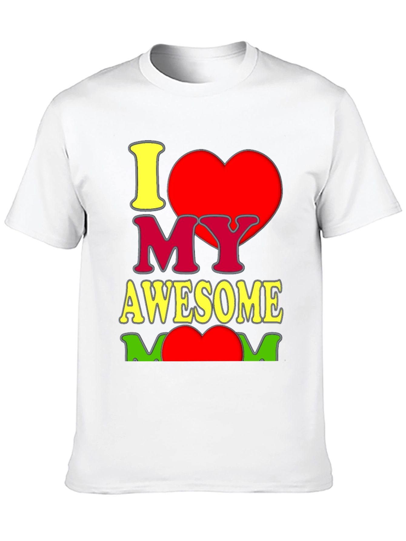 I Heart My Awesome Mom Graphic T-Shirt - Black