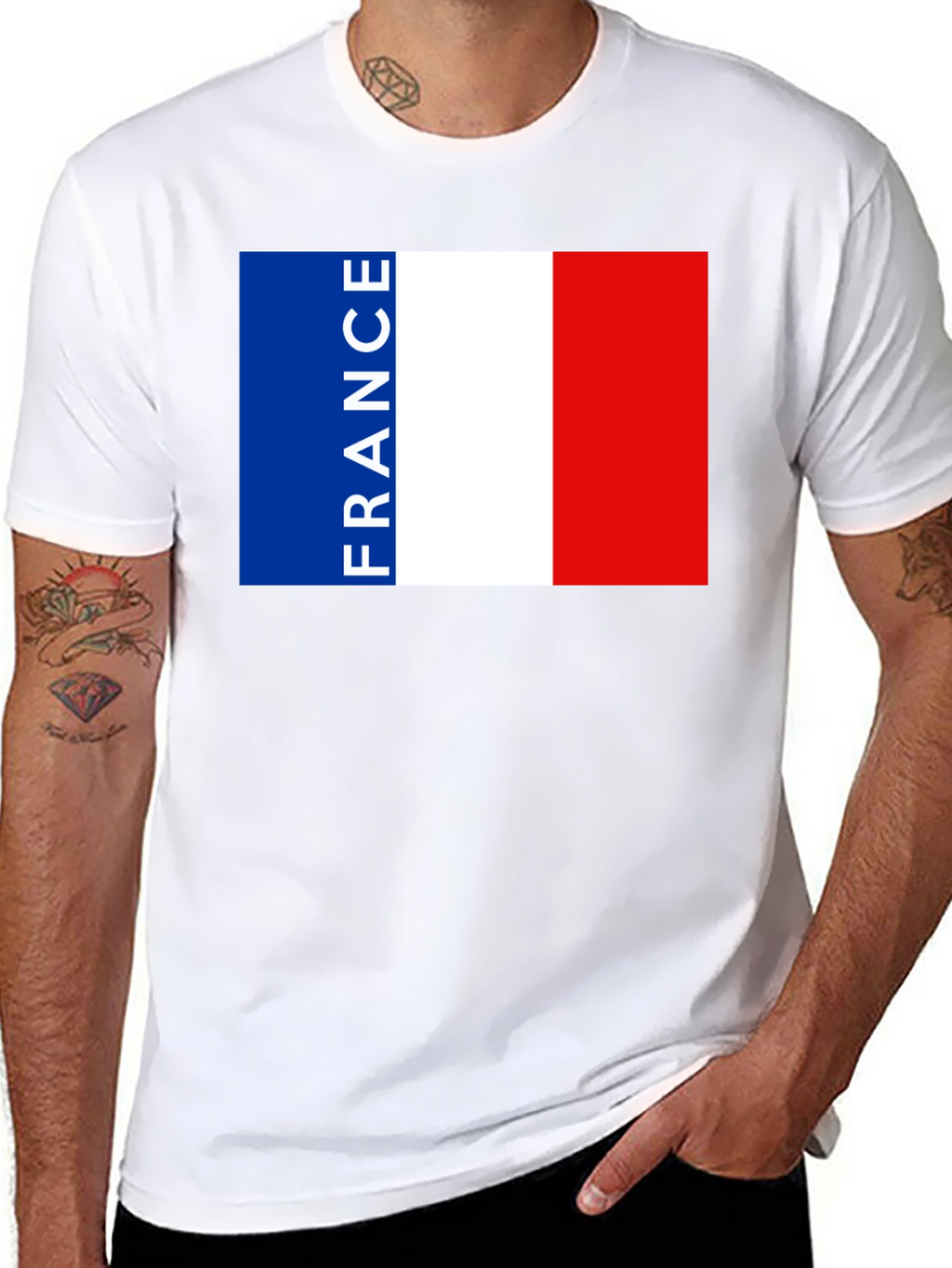 France Flag T-Shirt - Black Graphic Tee