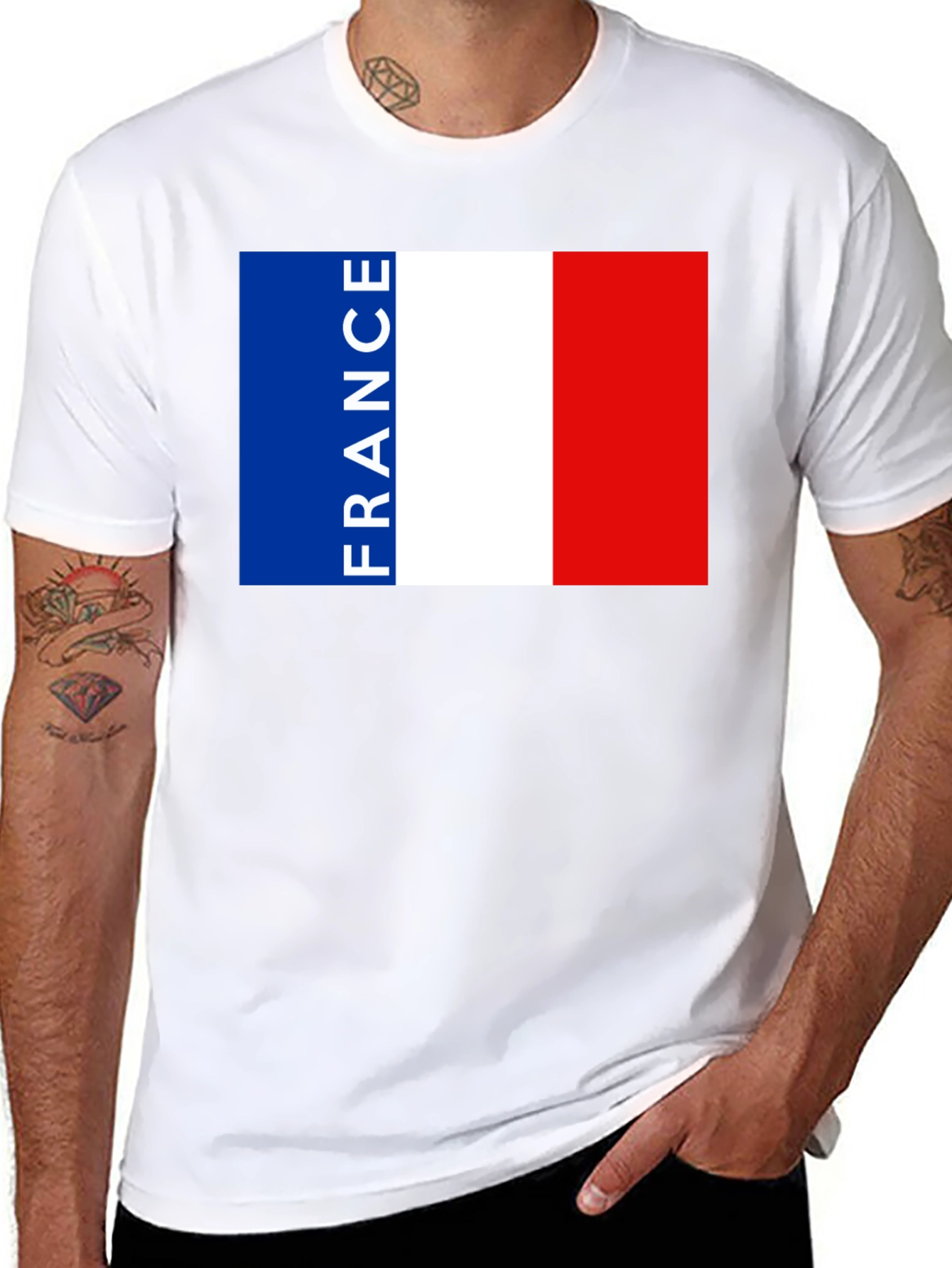 France Flag T-Shirt - Black Graphic Tee