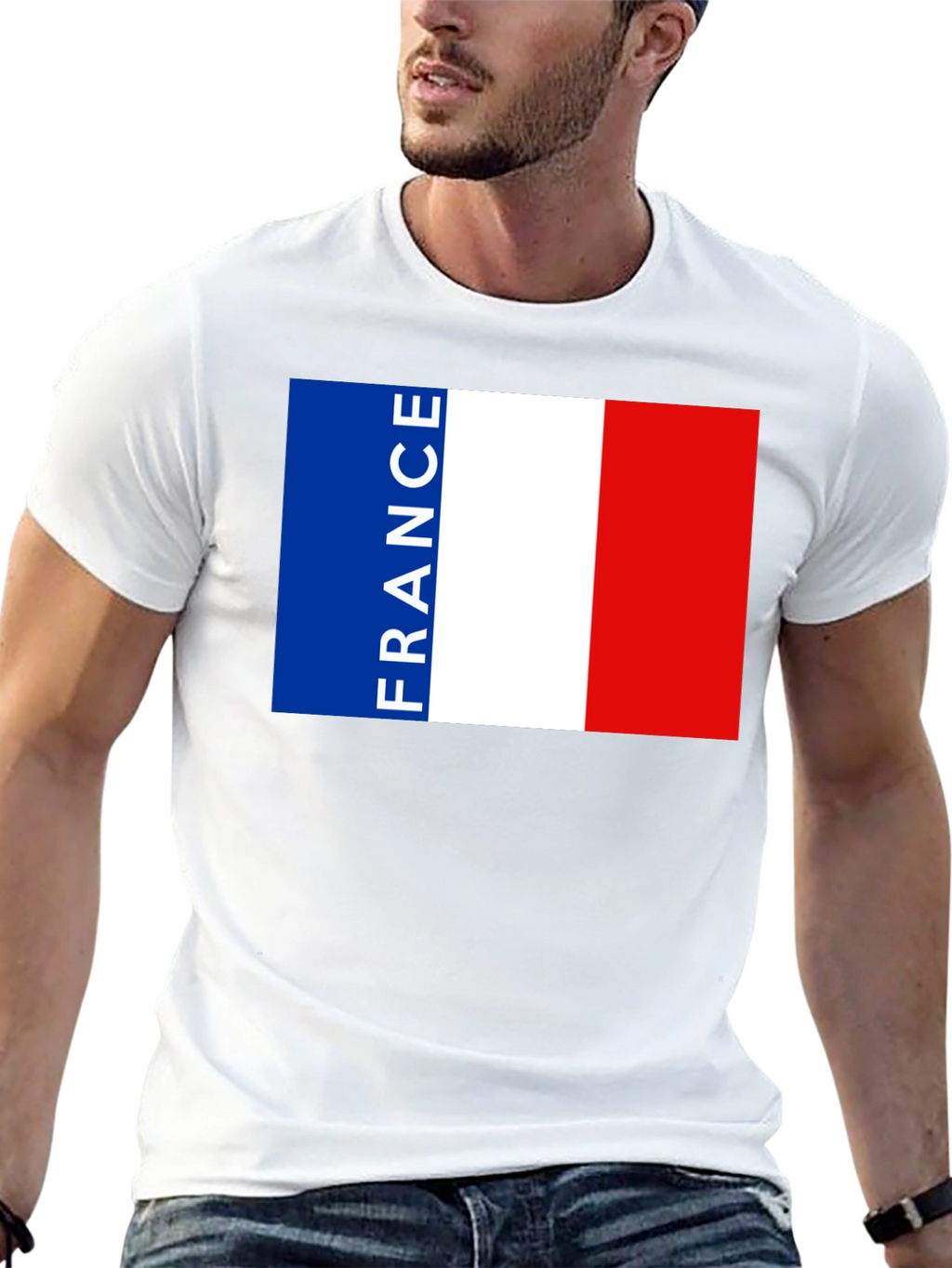 France Flag T-Shirt - Black Graphic Tee