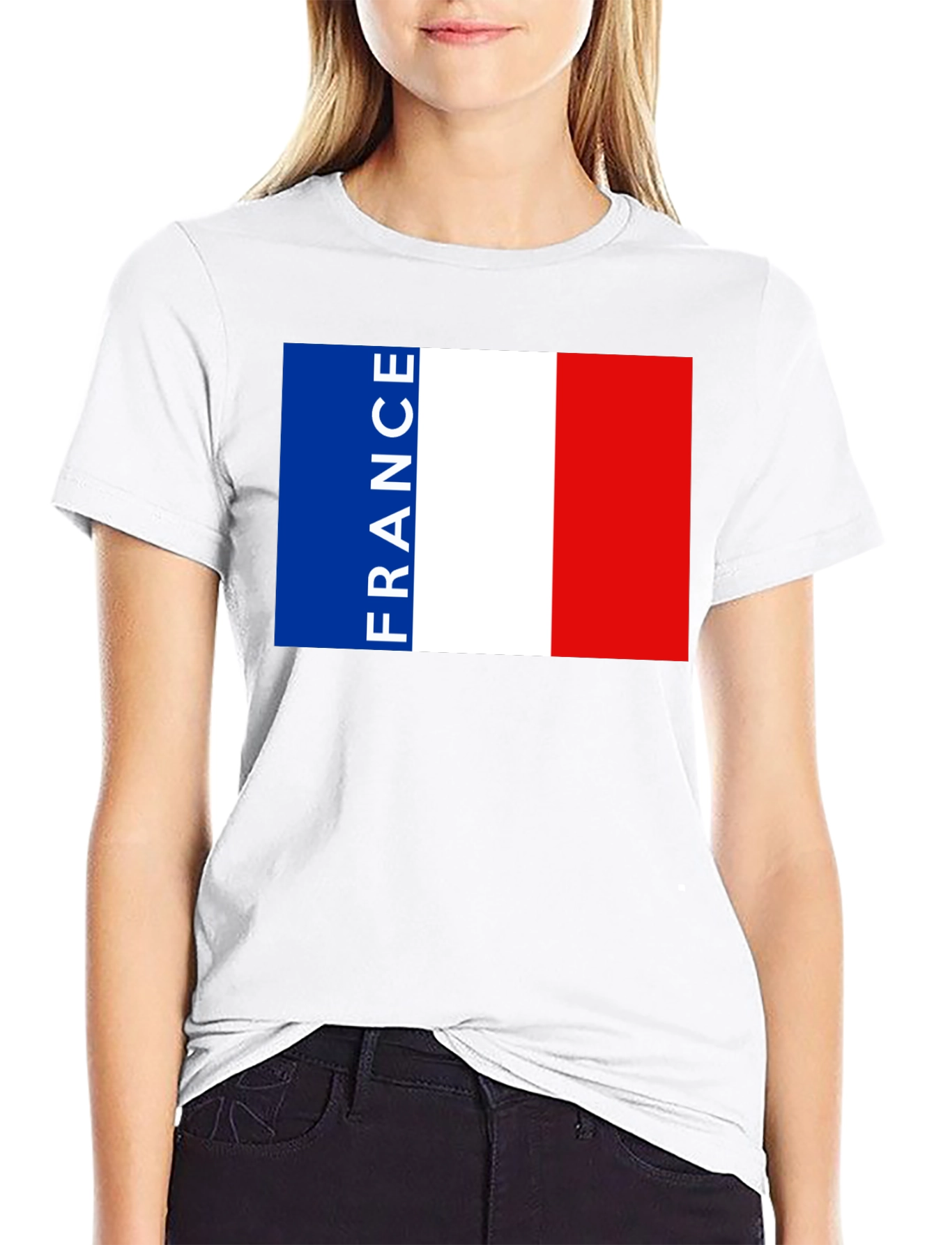 France Flag T-Shirt - Black Graphic Tee
