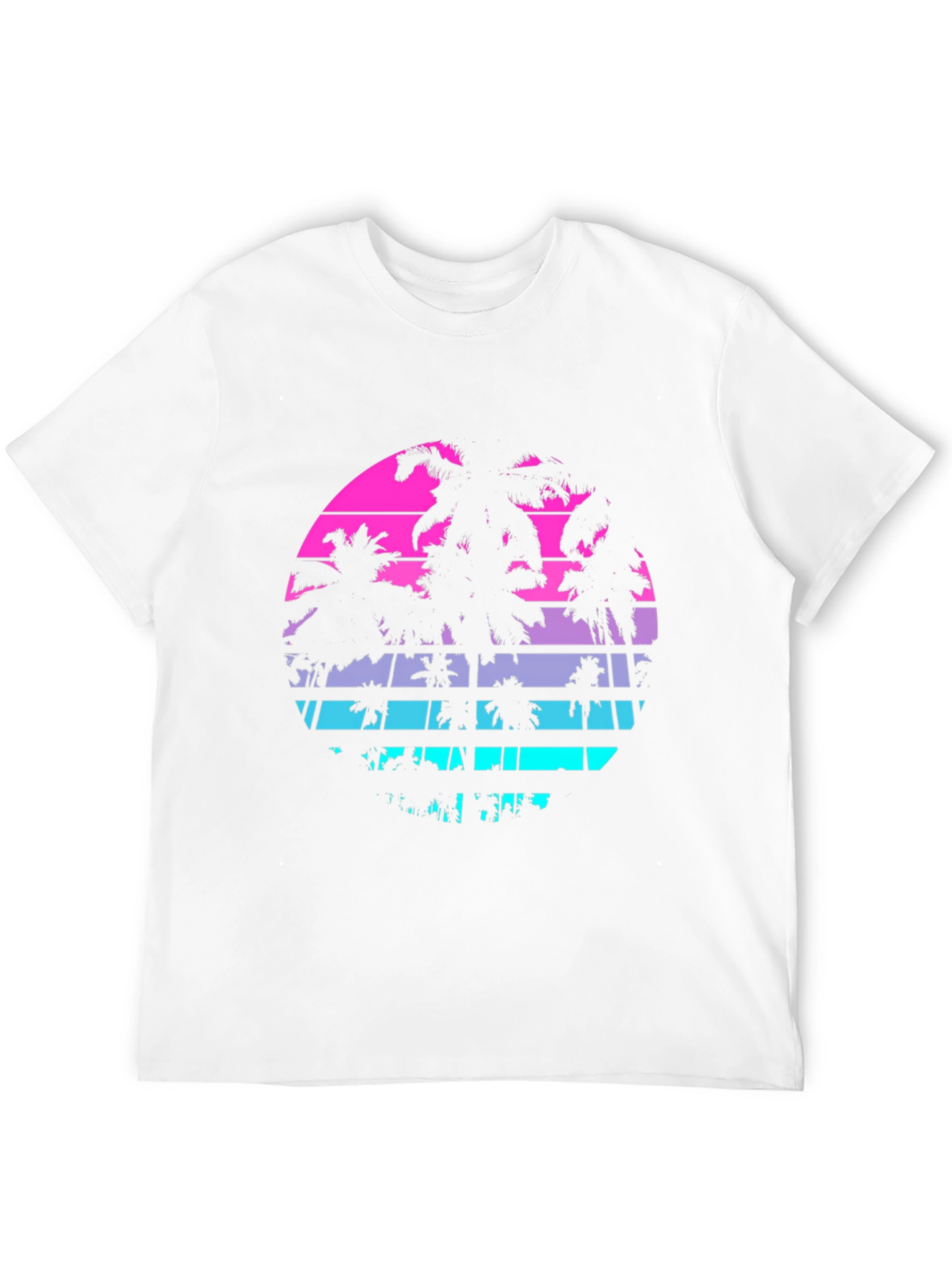 Retro Sunset Palm Tree T-Shirt - Mens Black Graphic Tee