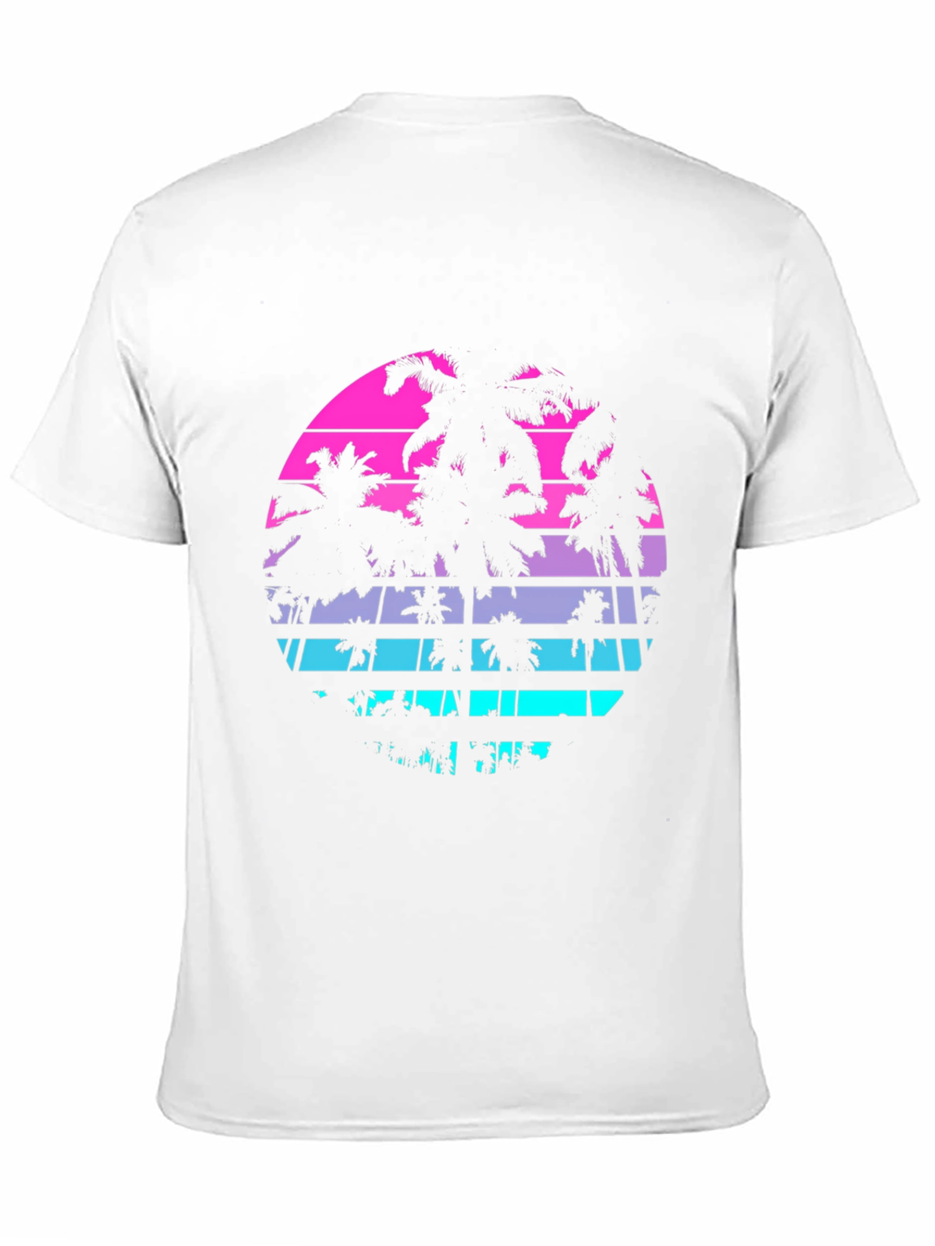 Retro Sunset Palm Tree T-Shirt - Mens Black Graphic Tee