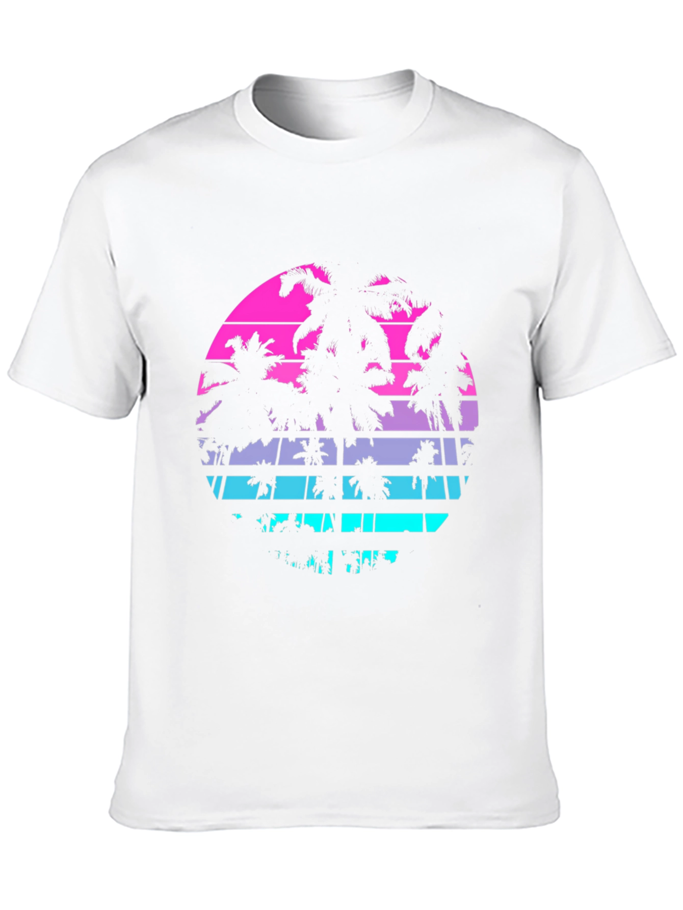 Retro Sunset Palm Tree T-Shirt - Mens Black Graphic Tee