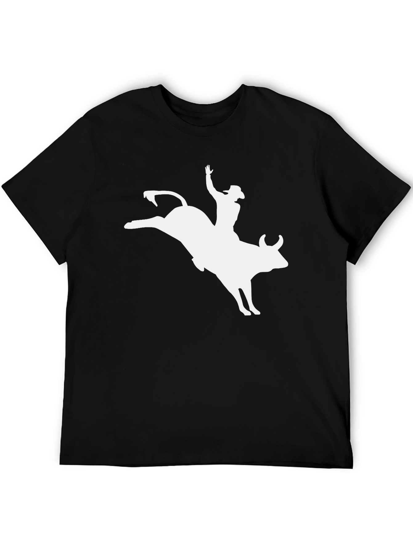 Rodeo Rider T-Shirt - Black Cotton Bull Riding Tee