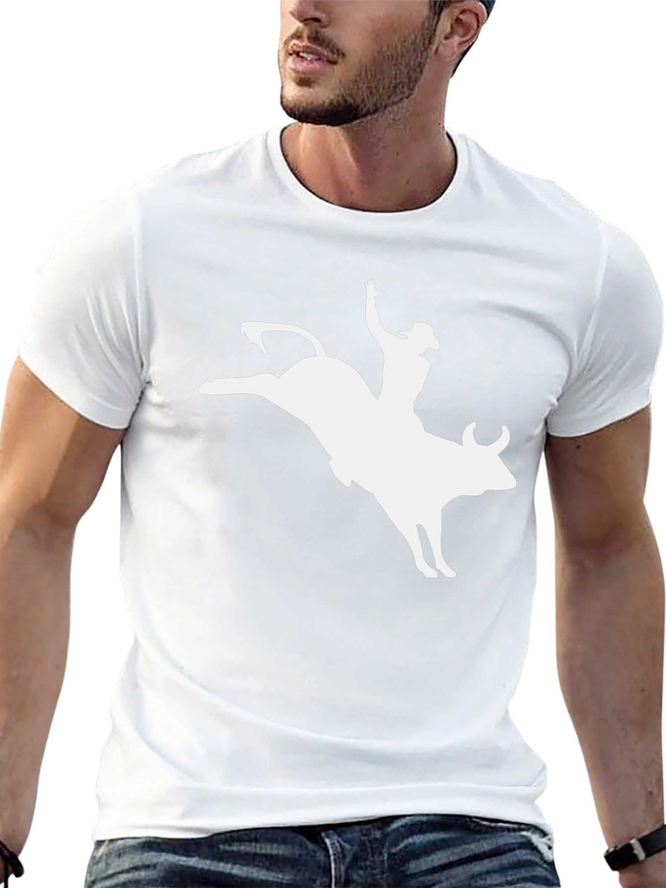Rodeo Rider T-Shirt - Black Cotton Bull Riding Tee