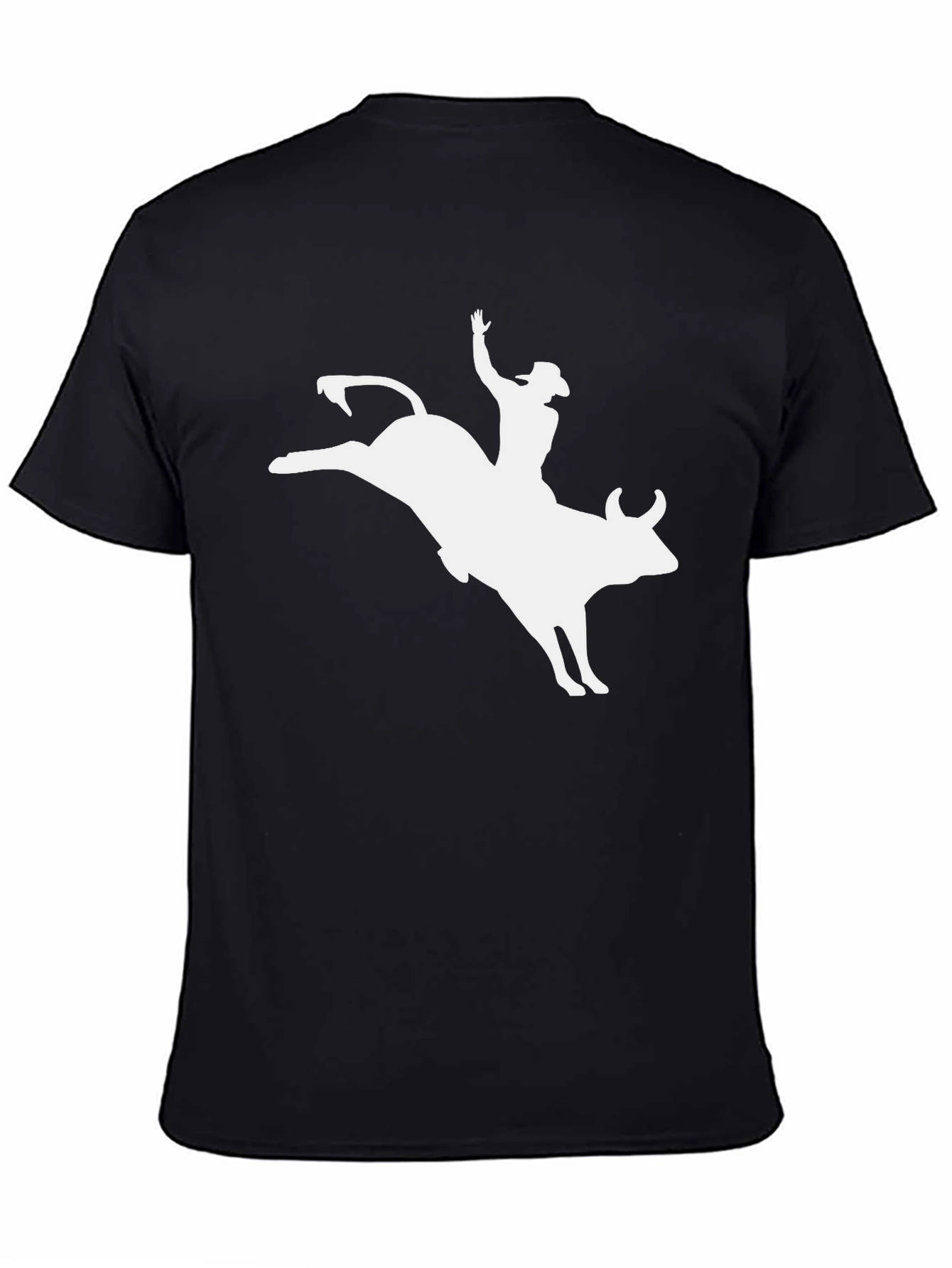 Rodeo Rider T-Shirt - Black Cotton Bull Riding Tee