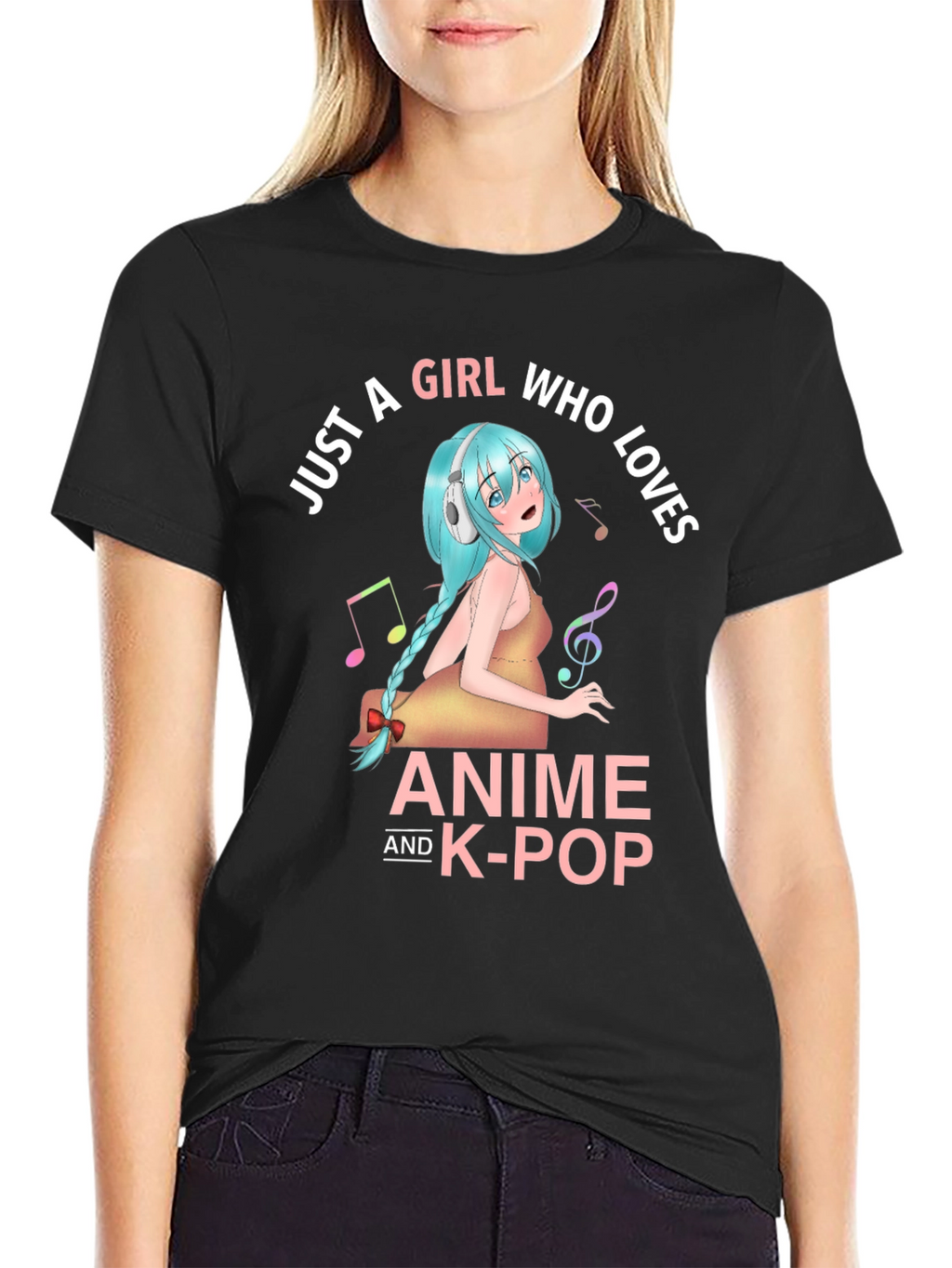 Anime & K-Pop Girl T-Shirt - Music Lover Tee